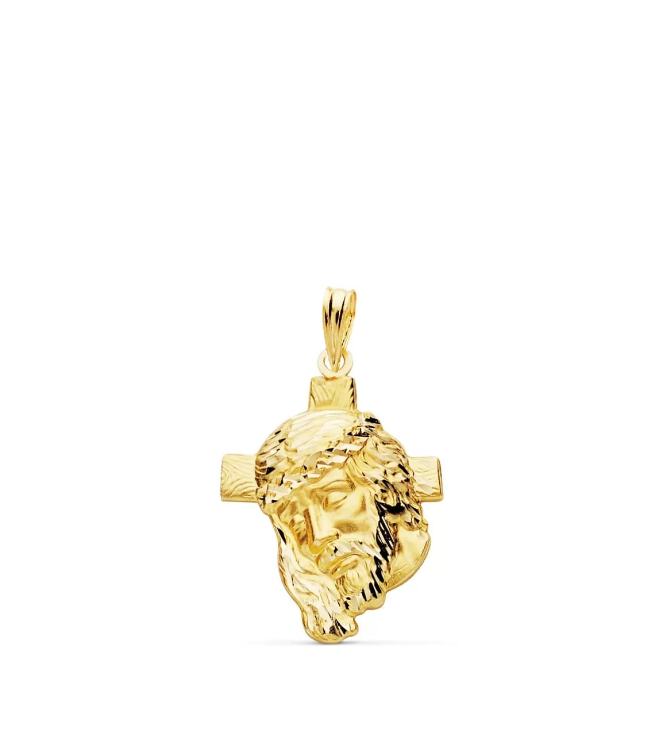 Colgante Rostro Cristo Cruz Oro 18K 26Mm<Alda Joyeros Best Sale