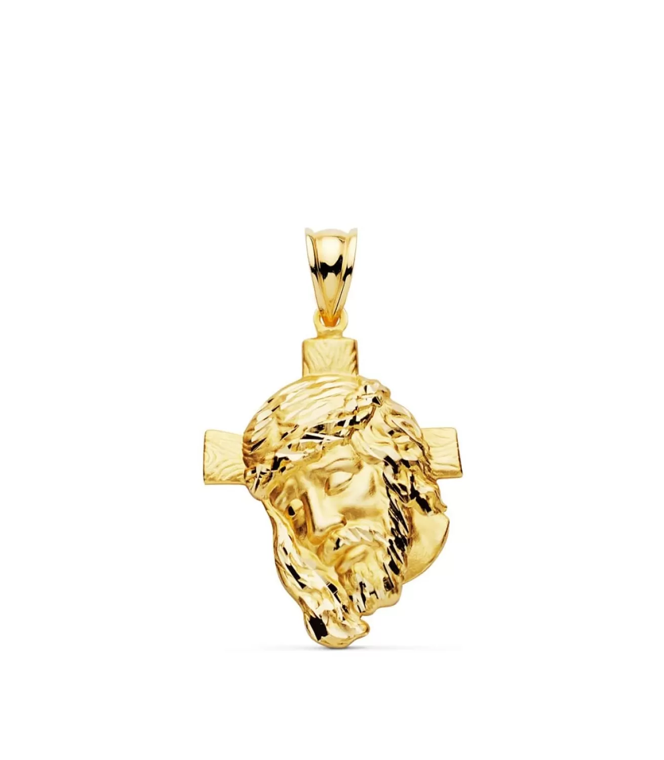 Colgante Rostro Cristo Cruz Oro 18K 30 Mm<Alda Joyeros Sale