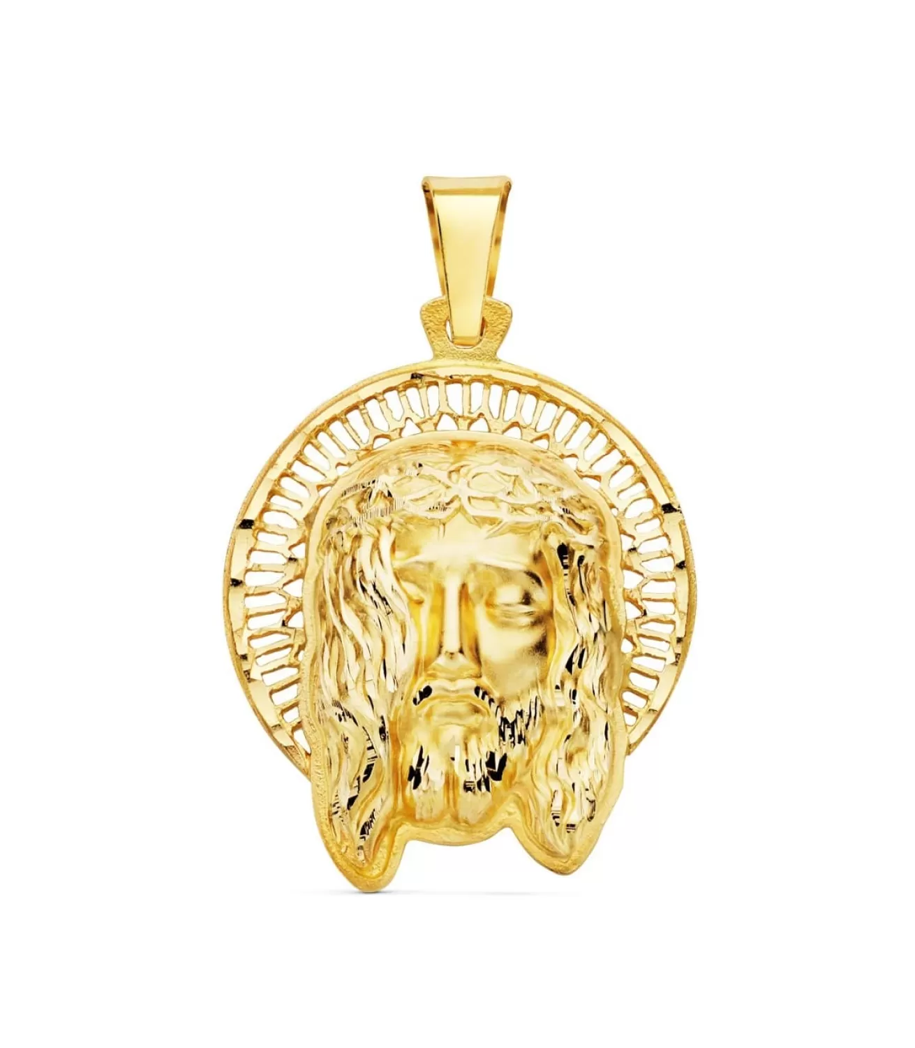 Colgante Rostro De Cristo Orla Oro 18K 29Mm<Alda Joyeros Sale