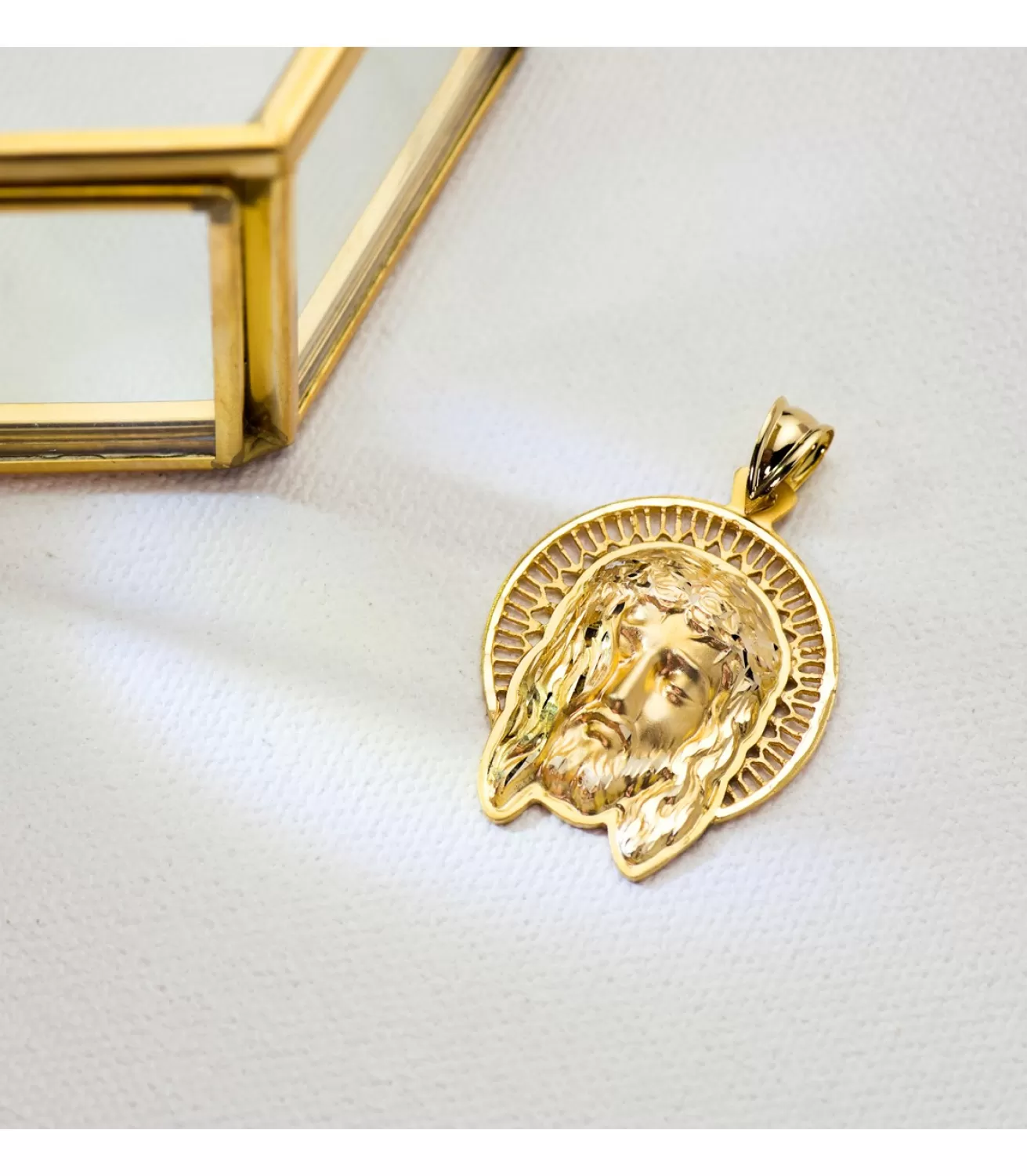 Colgante Rostro De Cristo Orla Oro 18K 29Mm<Alda Joyeros Sale