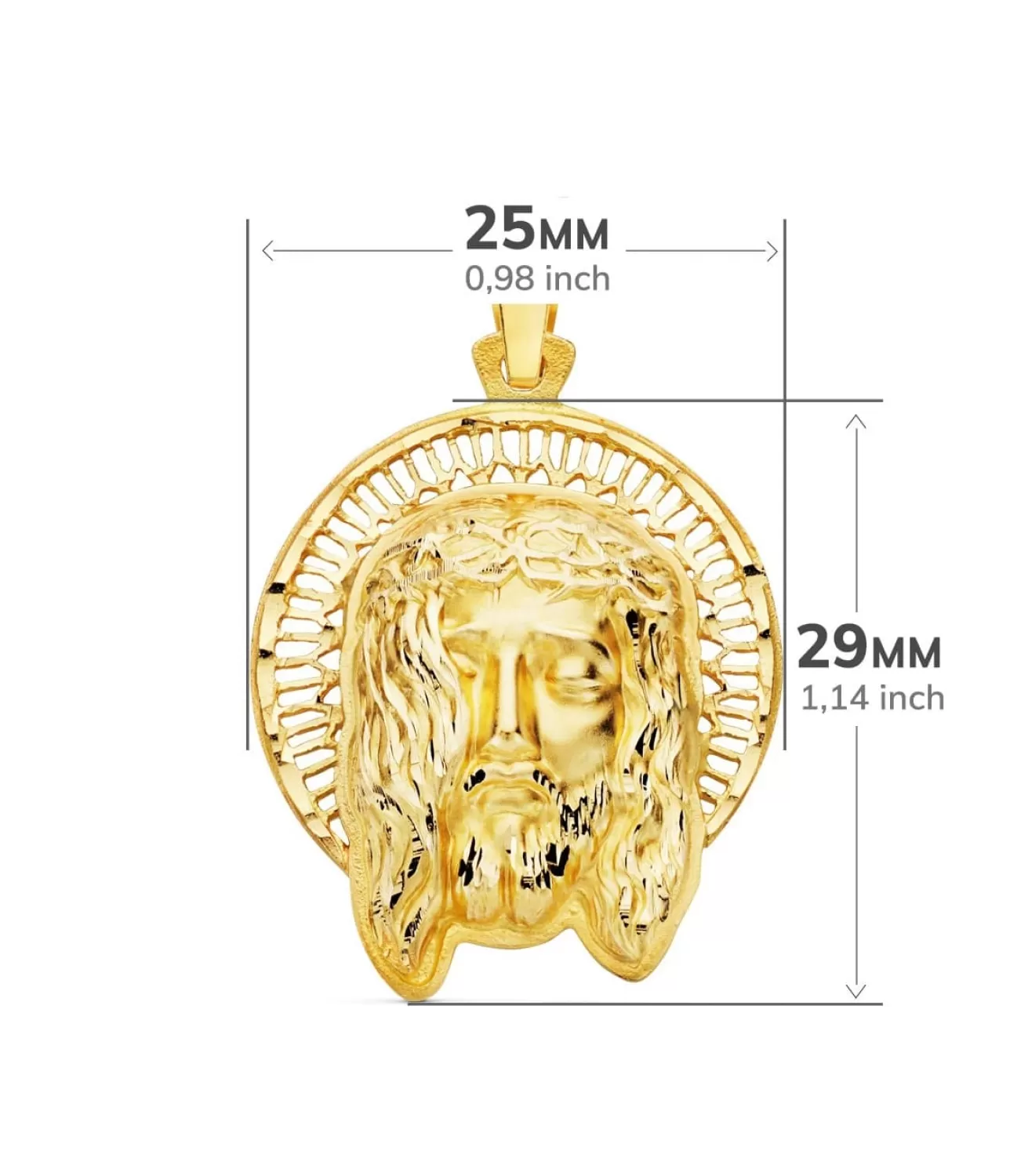 Colgante Rostro De Cristo Orla Oro 18K 29Mm<Alda Joyeros Sale