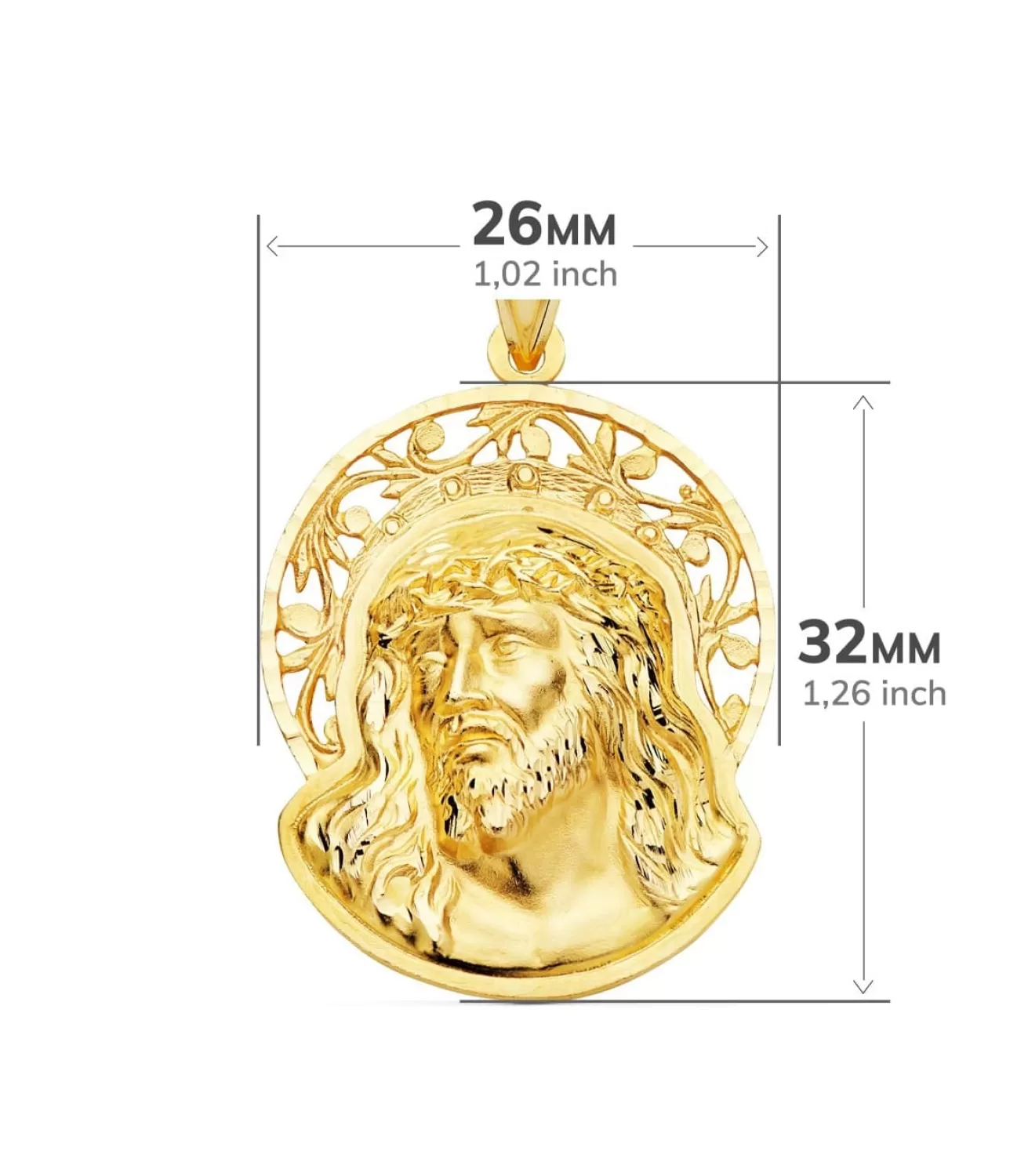 Colgante Rostro De Cristo Orla Oro 18K 32Mm<Alda Joyeros Cheap