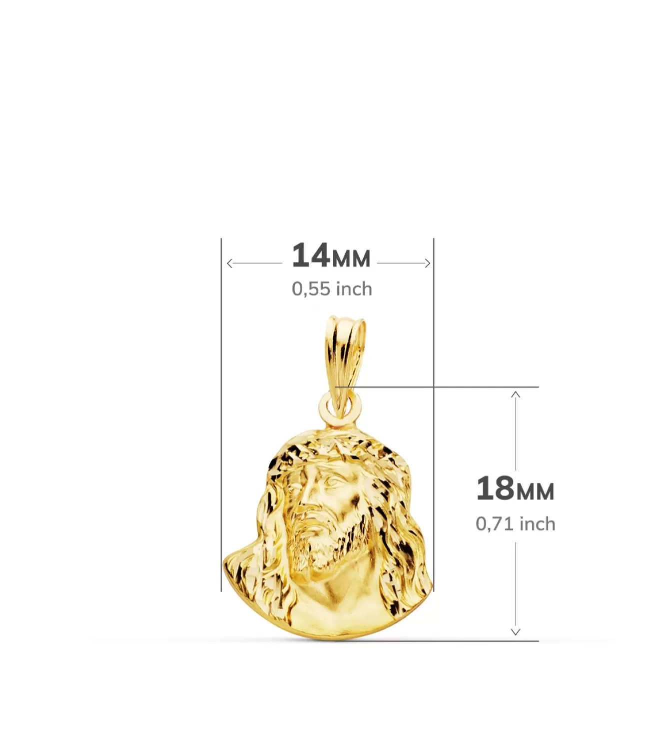 Colgante Rostro De Cristo Oro 18K 18Mm<Alda Joyeros Best