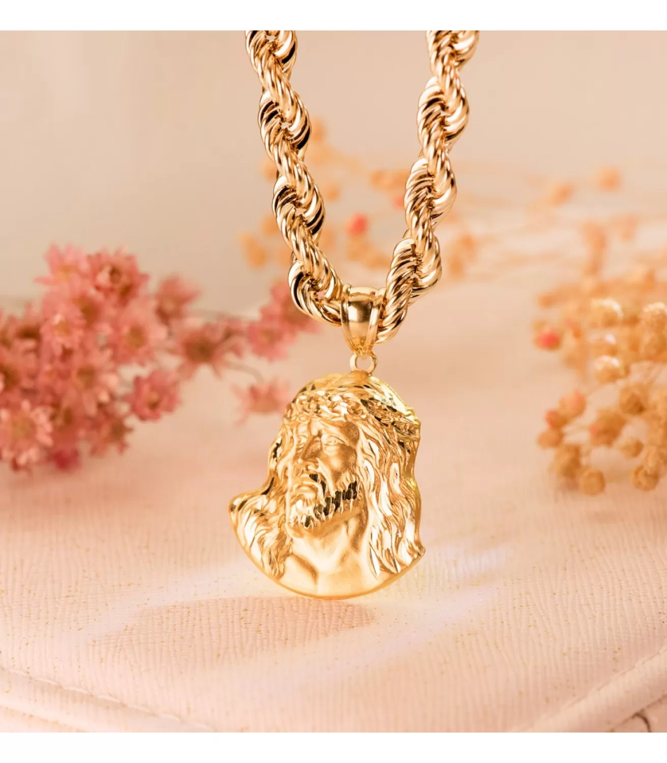Colgante Rostro De Cristo Oro 18K 27Mm<Alda Joyeros Best Sale