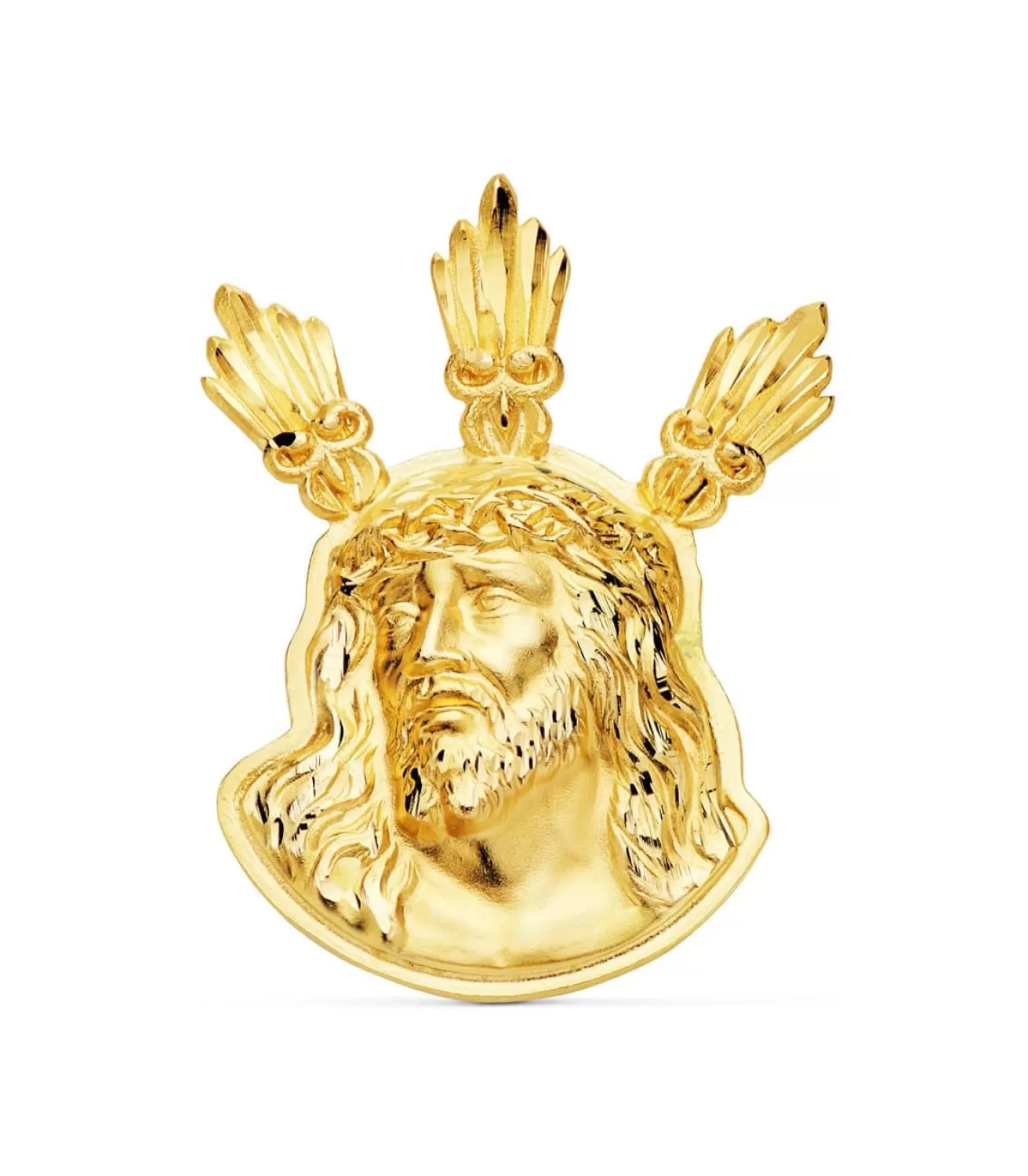 Colgante Rostro De Cristo Potencias Oro 18K 38Mm<Alda Joyeros Hot