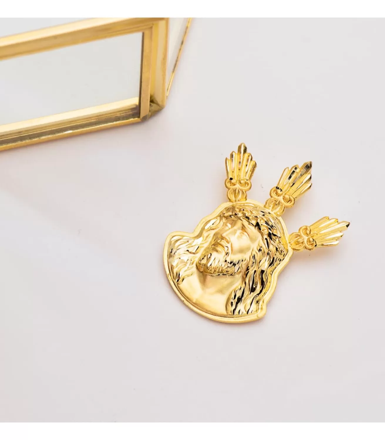 Colgante Rostro De Cristo Potencias Oro 18K 38Mm<Alda Joyeros Hot