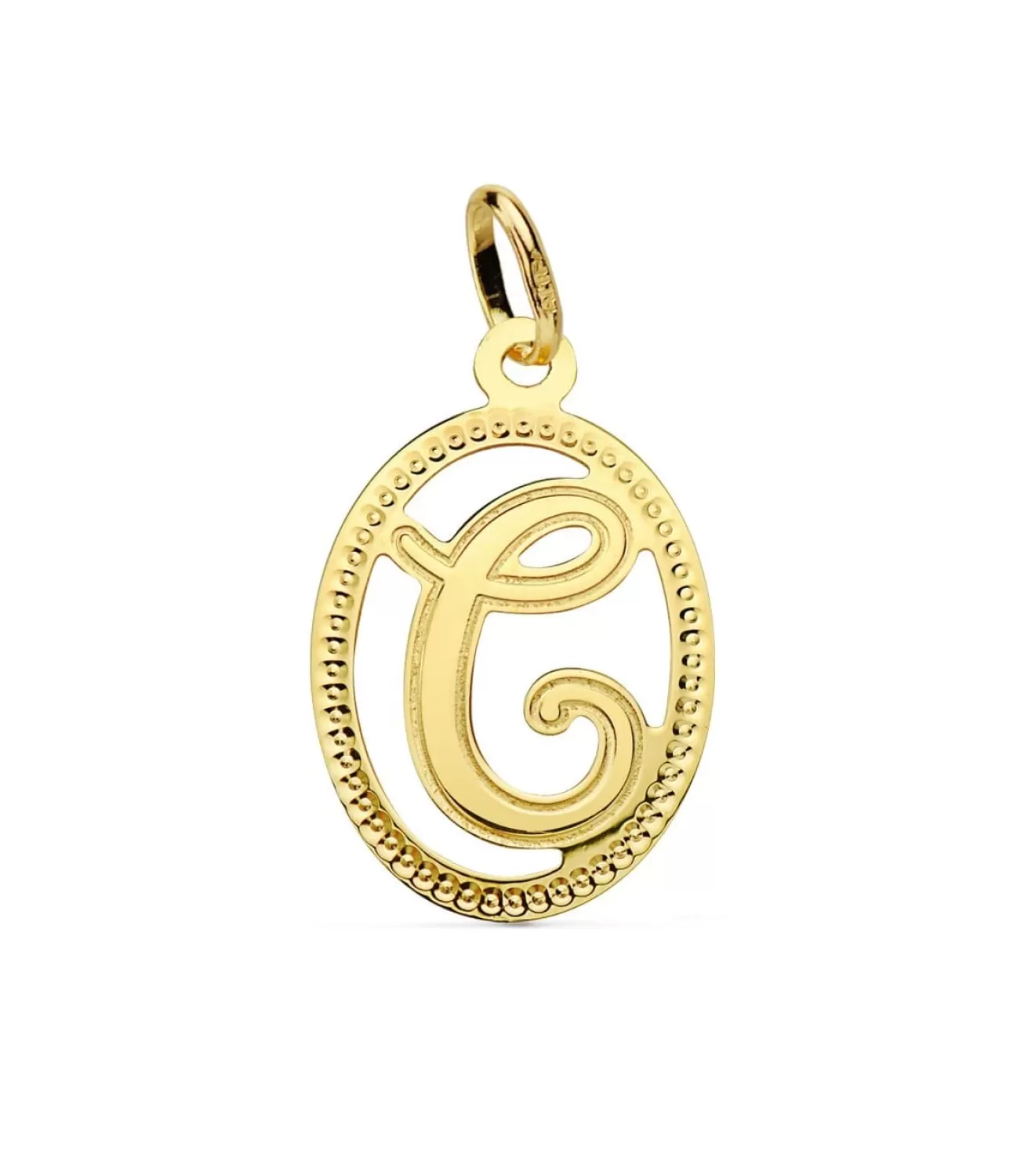Colgante Tallado Letra C Oro Amarillo 18 K 18 Mm<Alda Joyeros Best