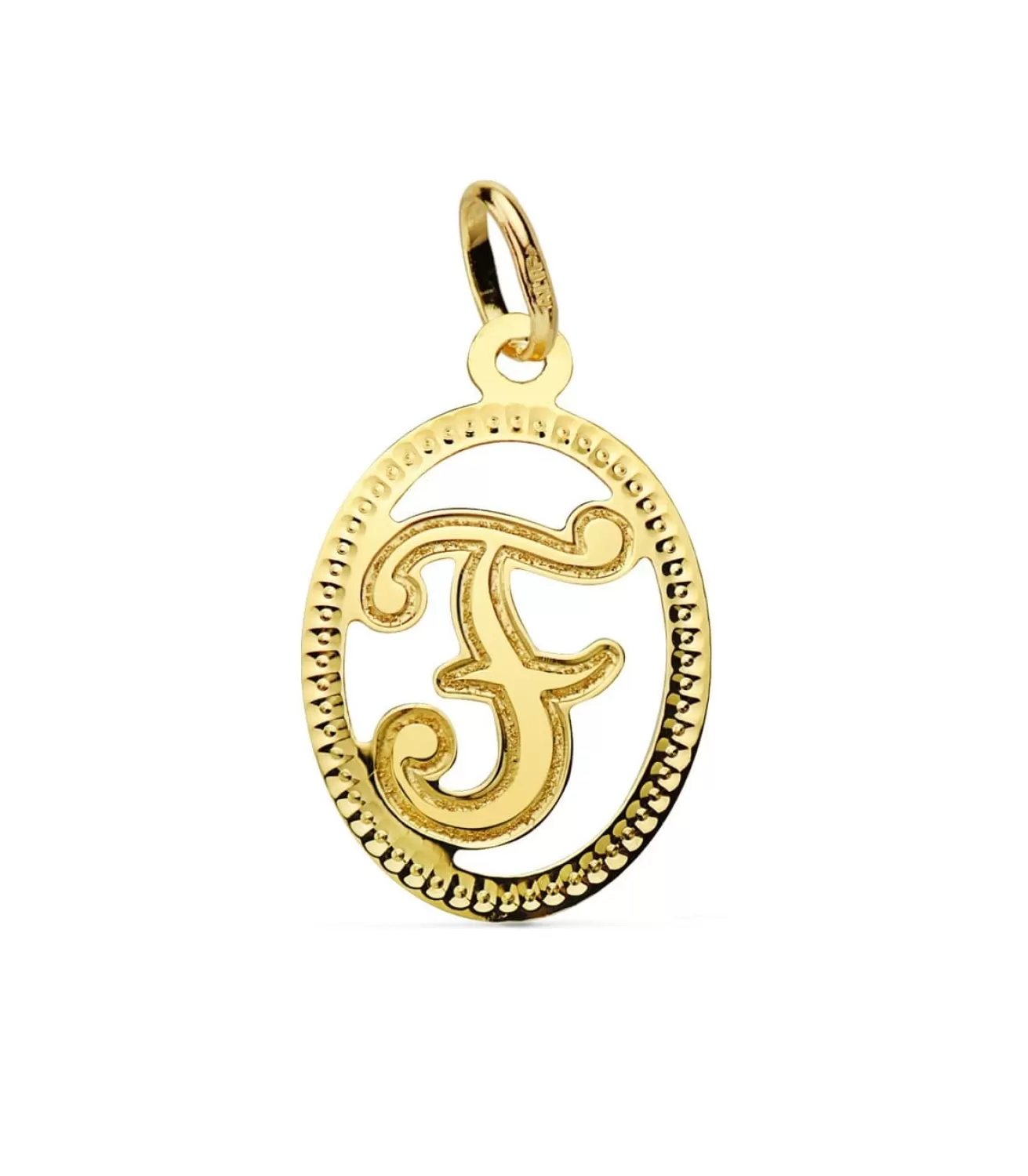 Colgante Tallado Letra F Oro Amarillo 18 K 18Mm<Alda Joyeros Clearance