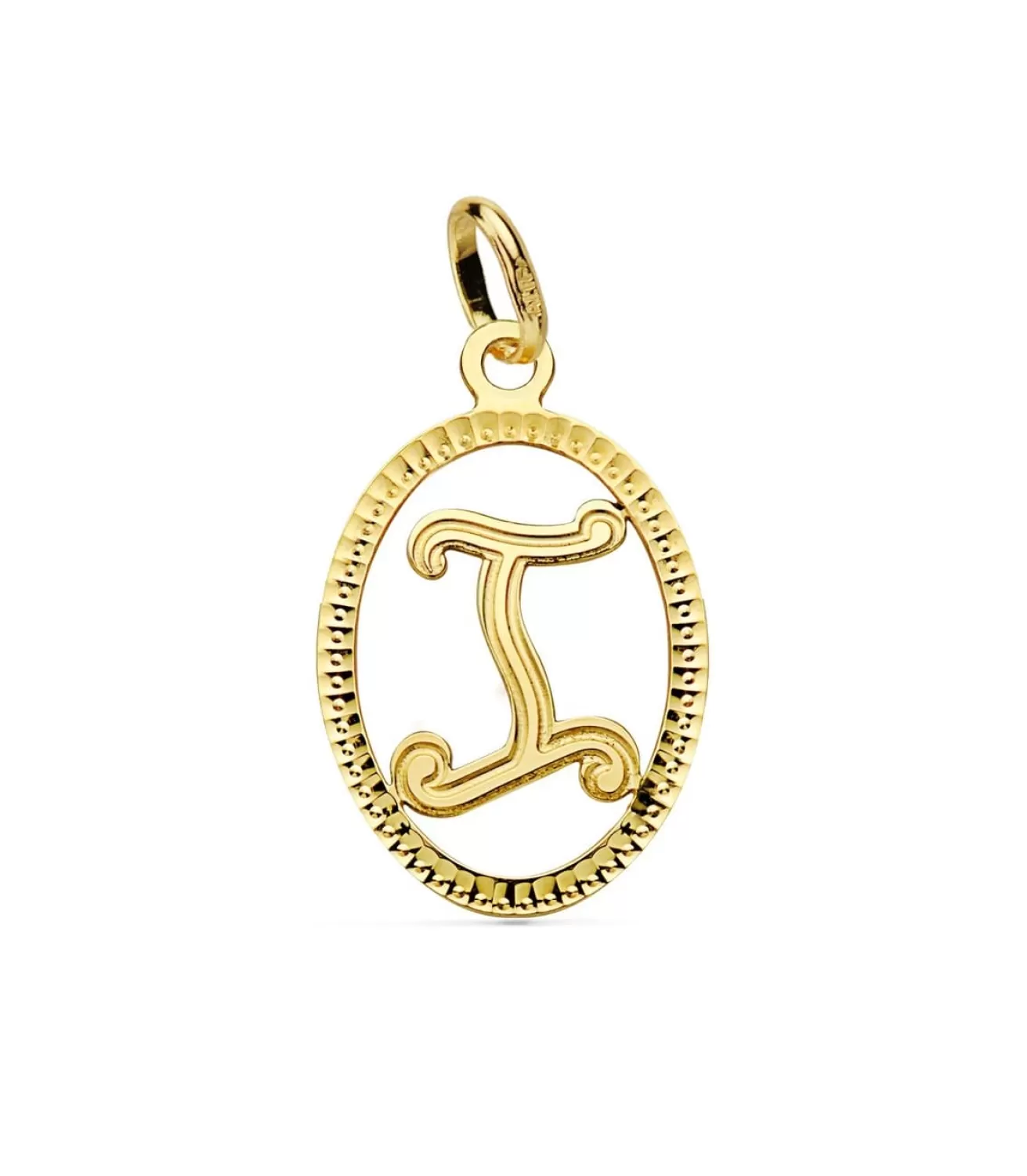 Colgante Tallado Letra I Oro Amarillo18 K<Alda Joyeros Shop