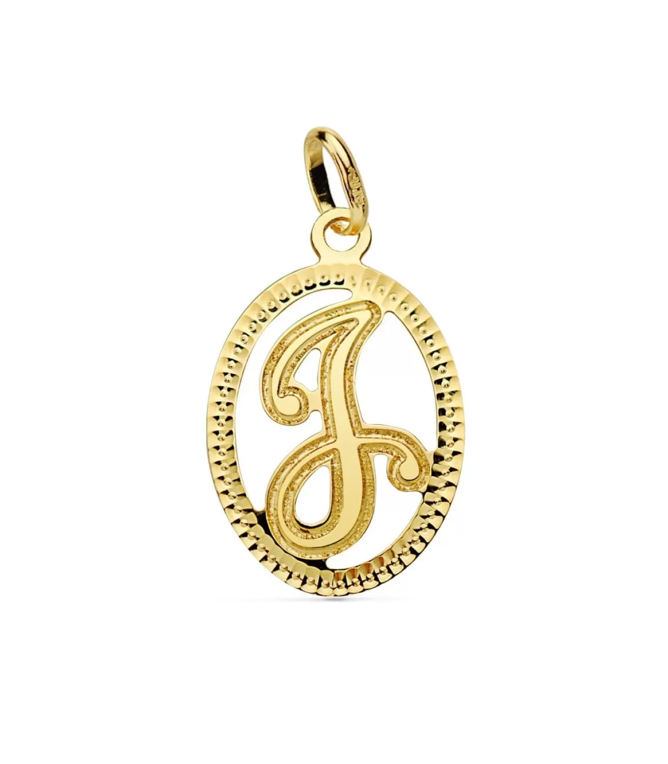 Colgante Tallado Letra J Oro Amarillo 18 K 18 Mm<Alda Joyeros New