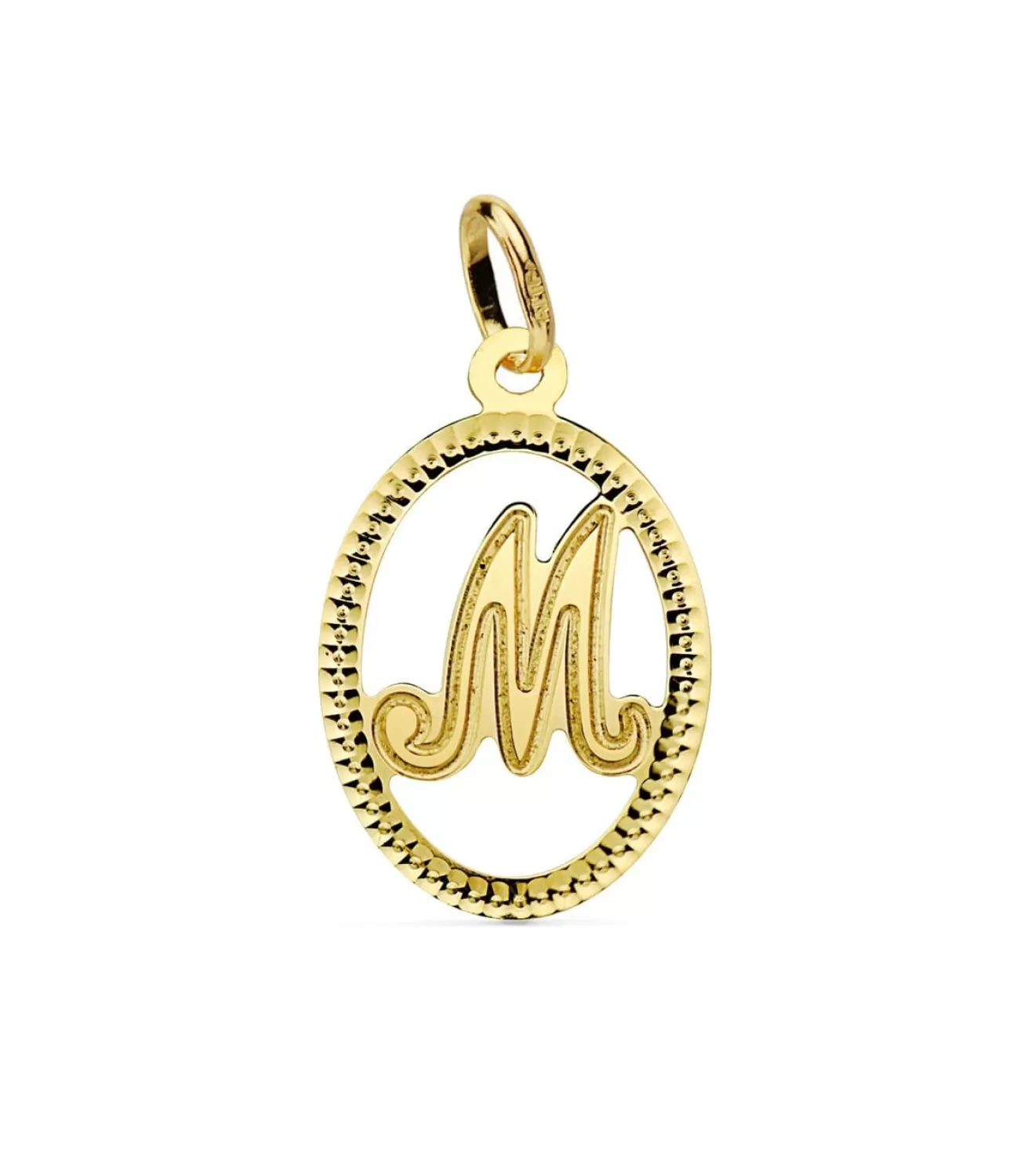 Colgante Tallado Letra M Oro Amarillo 18 K 18 Mm<Alda Joyeros Discount