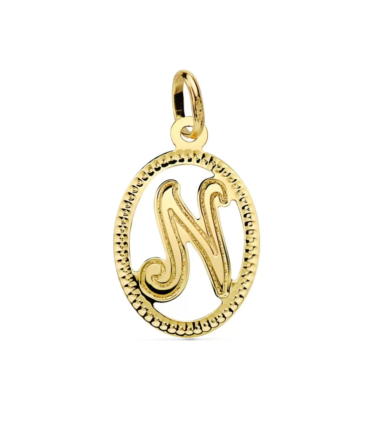 Colgante Tallado Letra N Oro Amarillo 18 K 18Mm<Alda Joyeros Flash Sale