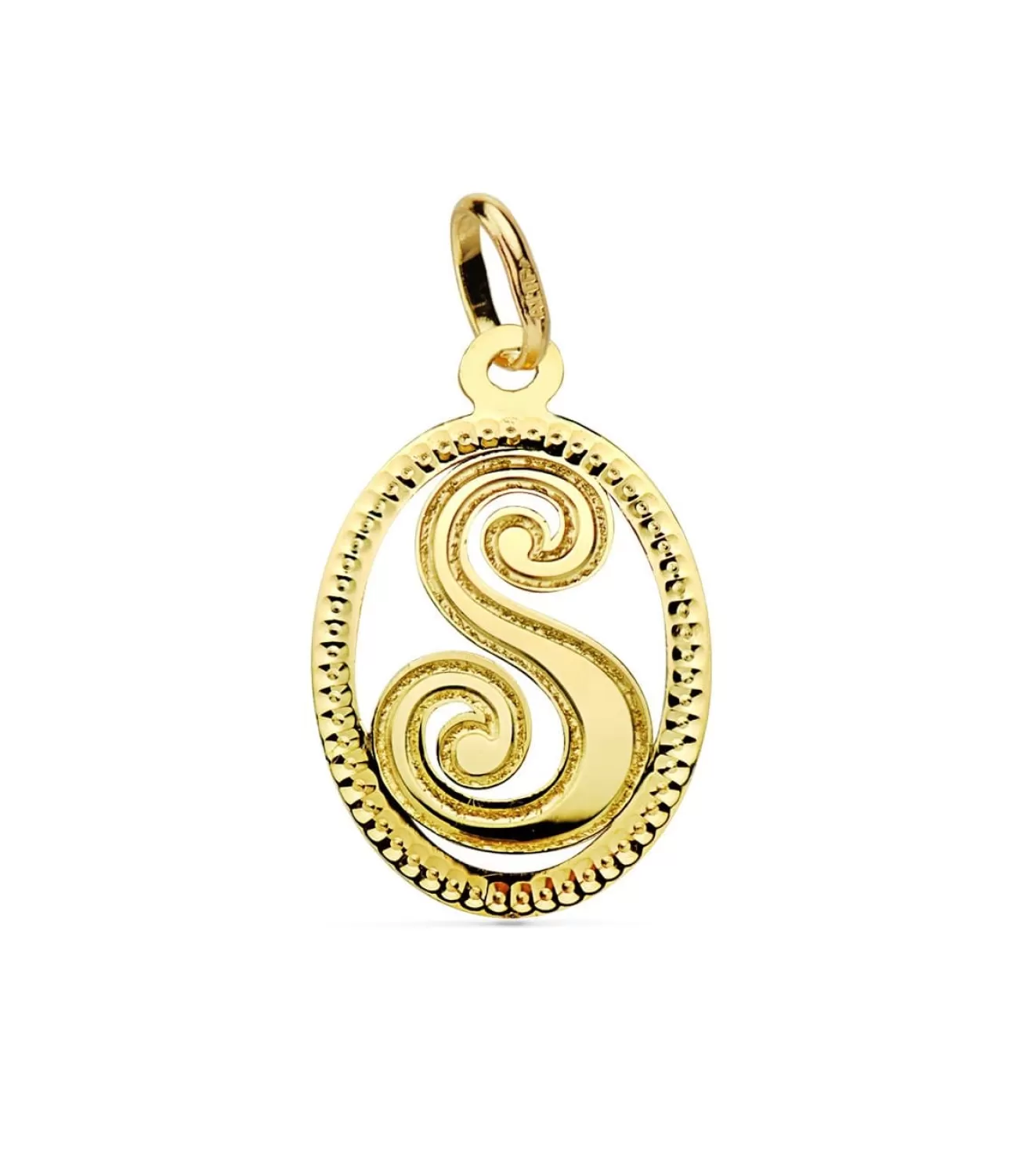 Colgante Tallado Letra S Oro Amarillo 18 K 18Mm<Alda Joyeros Fashion