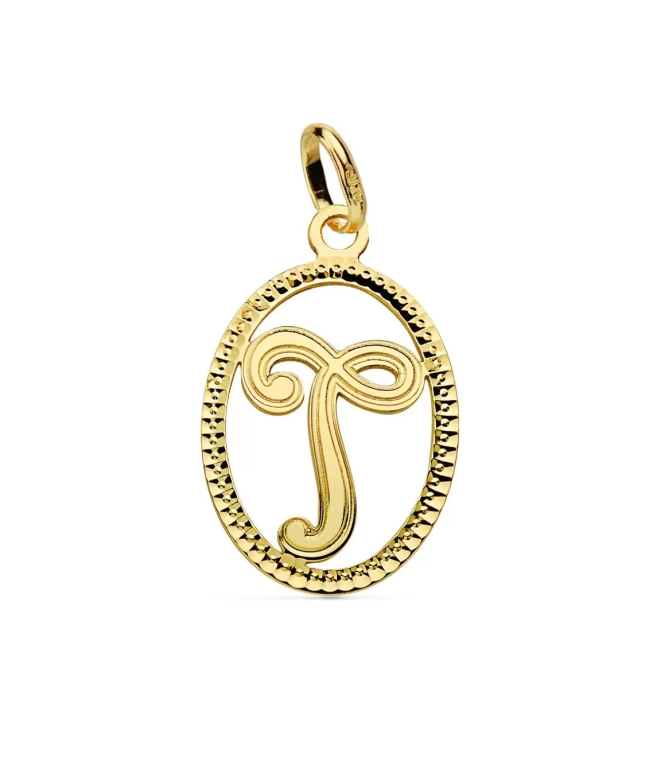 Colgante Tallado Letra T Oro Amarillo 18 K 18Mm<Alda Joyeros Cheap