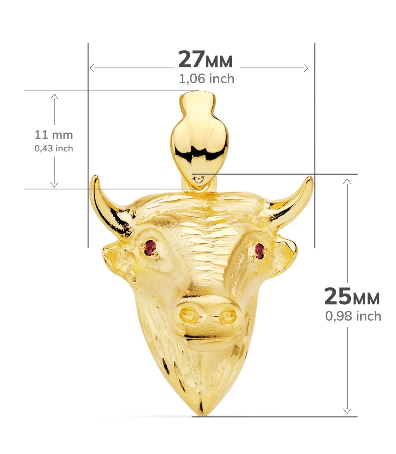 Colgante Toro Oro Amarillo 18K Rubi<Alda Joyeros Best