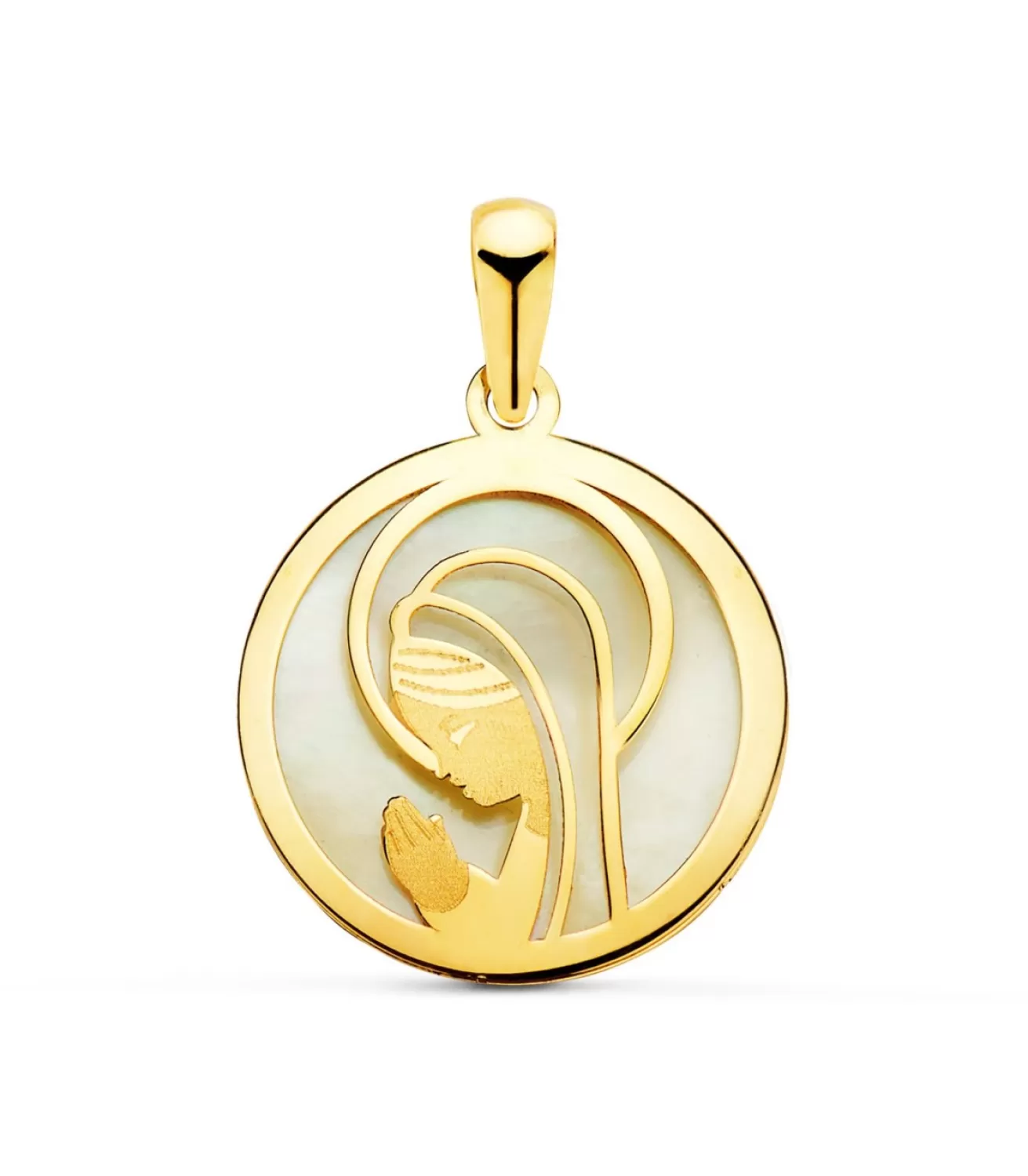 Colgante Virgen Niña 18 Ktes 17 Mm.<Alda Joyeros Online