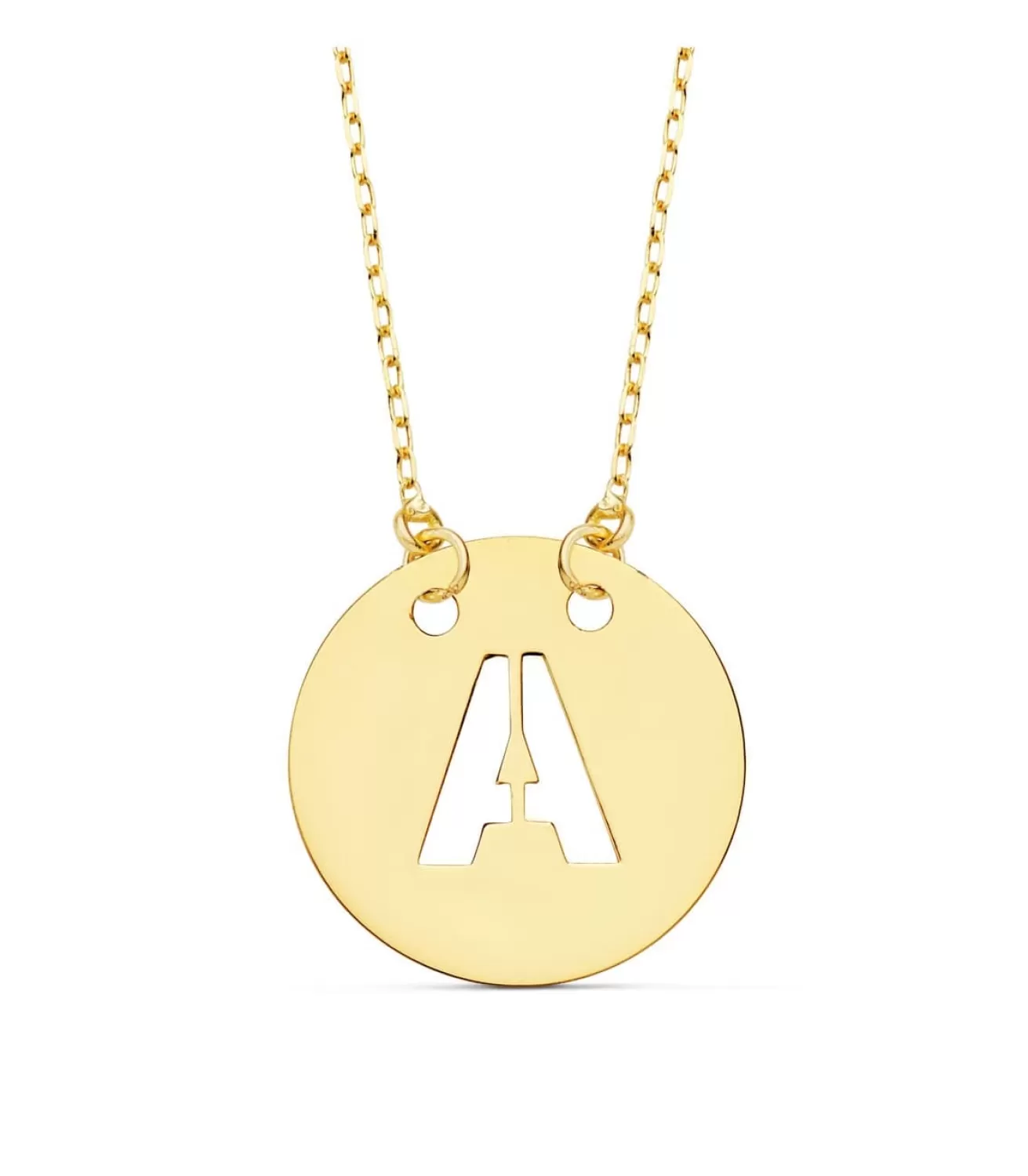 Collar Letra A Inicial Oro Amarillo 18K 42Cm<Alda Joyeros Online
