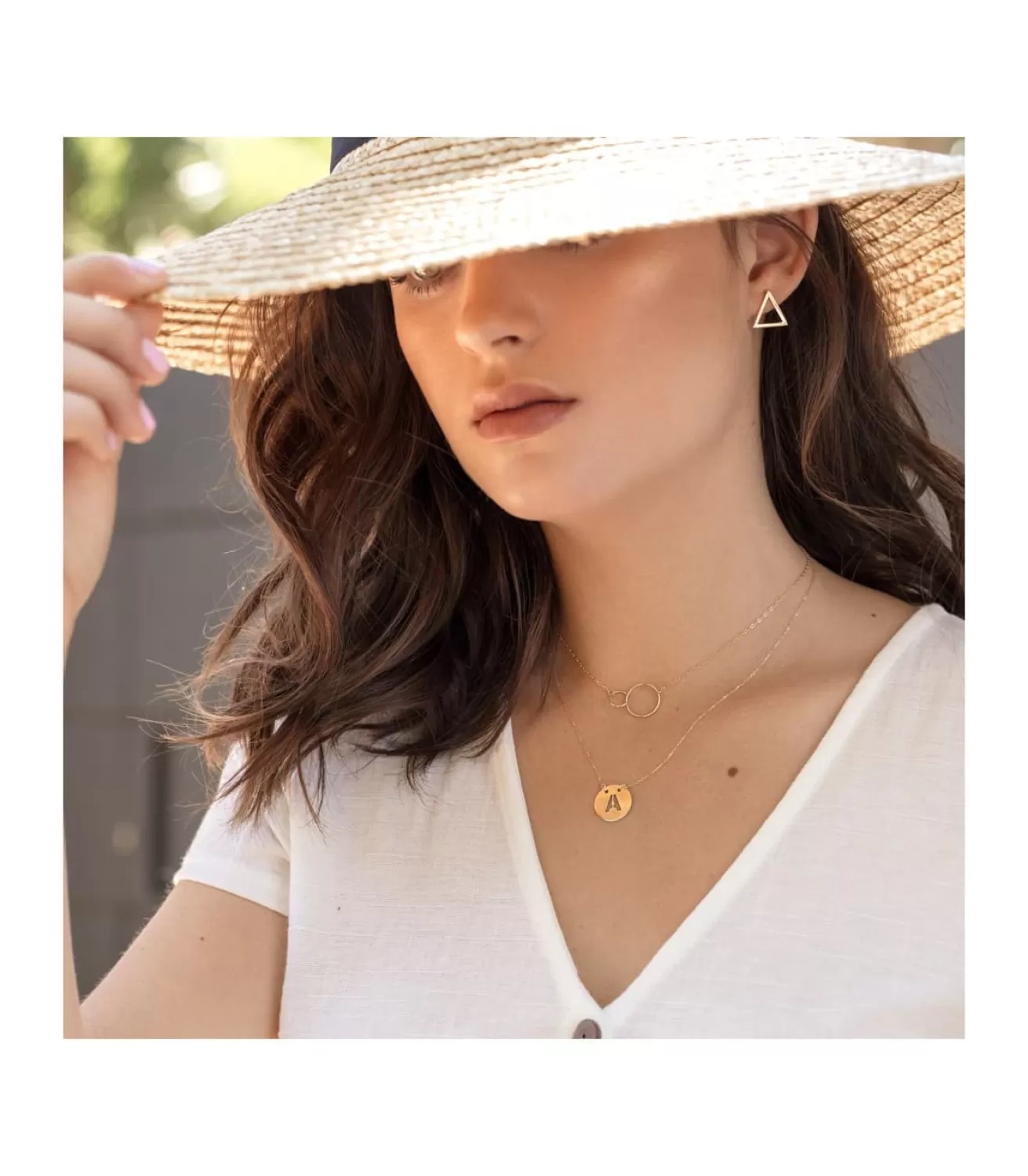 Collar Letra A Inicial Oro Amarillo 18K 42Cm<Alda Joyeros Online