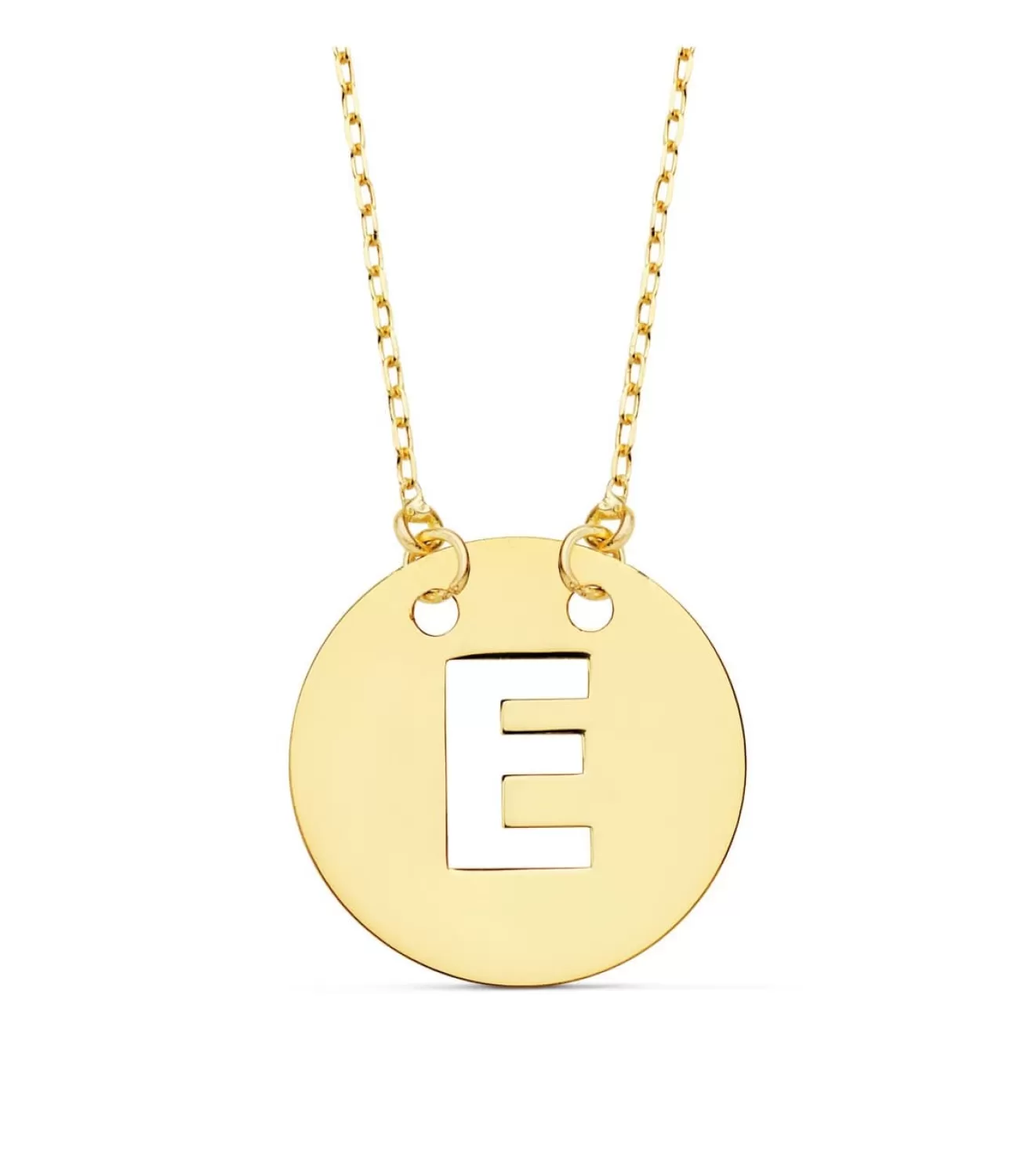 Collar Letra E Inicial Oro Amarillo 18K 42Cm<Alda Joyeros Shop