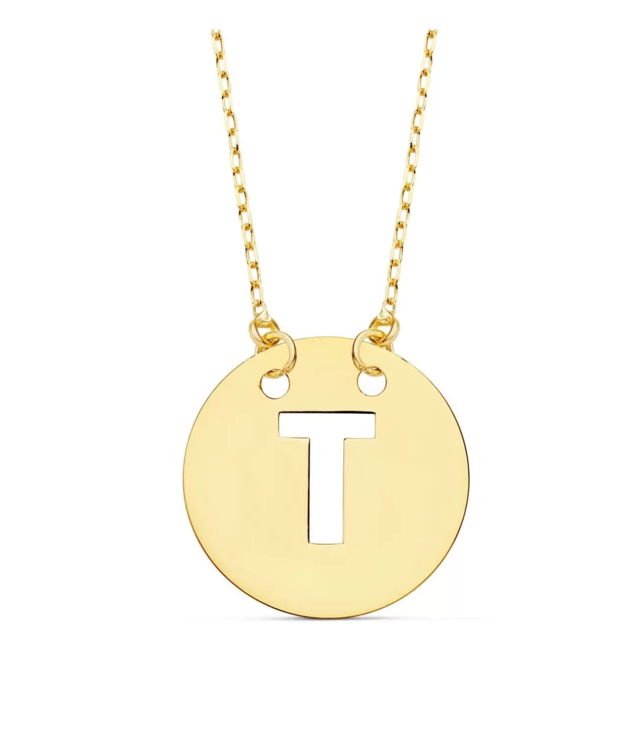 Collar Letra T Inicial Oro Amarillo 18K 42Cm<Alda Joyeros Hot