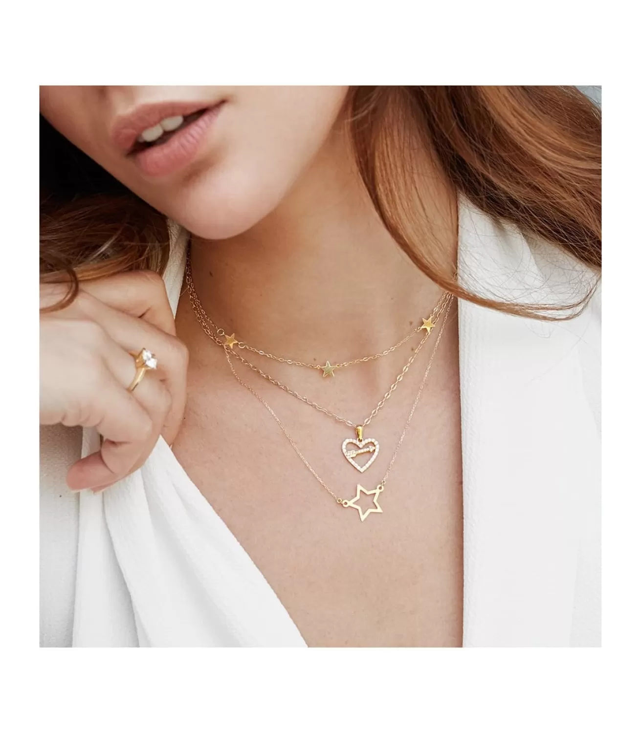Collar Mujer 5 Stars Oro Amarillo 18K 42 Cm<Alda Joyeros Best Sale