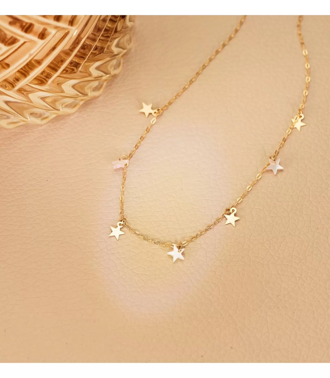 Collar Mujer Estrellitas Nacar Oro Amarillo 18K 40 Cm<Alda Joyeros Cheap