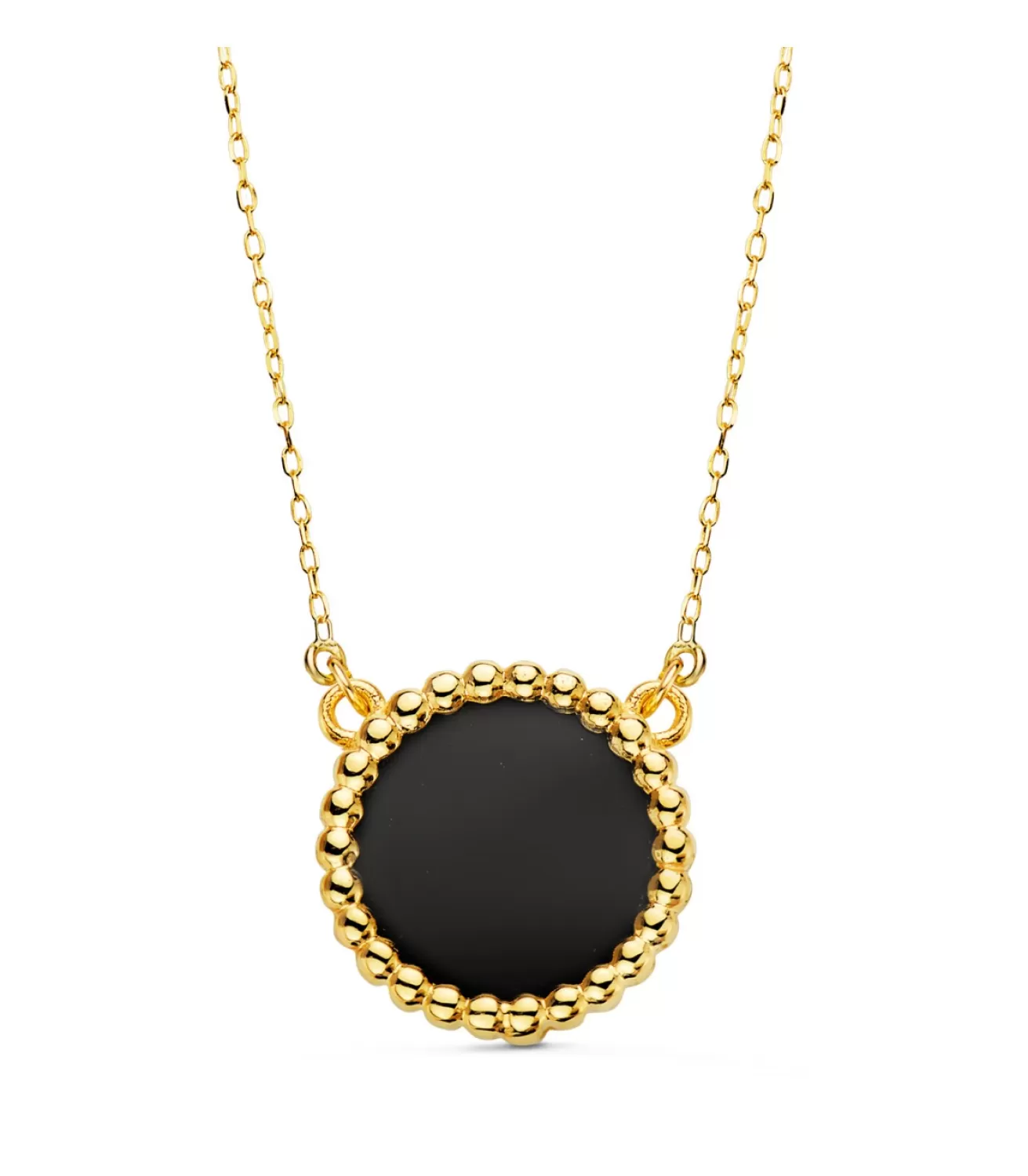 Collar Mujer Oro 18K Black Caviar Dot<Alda Joyeros Online