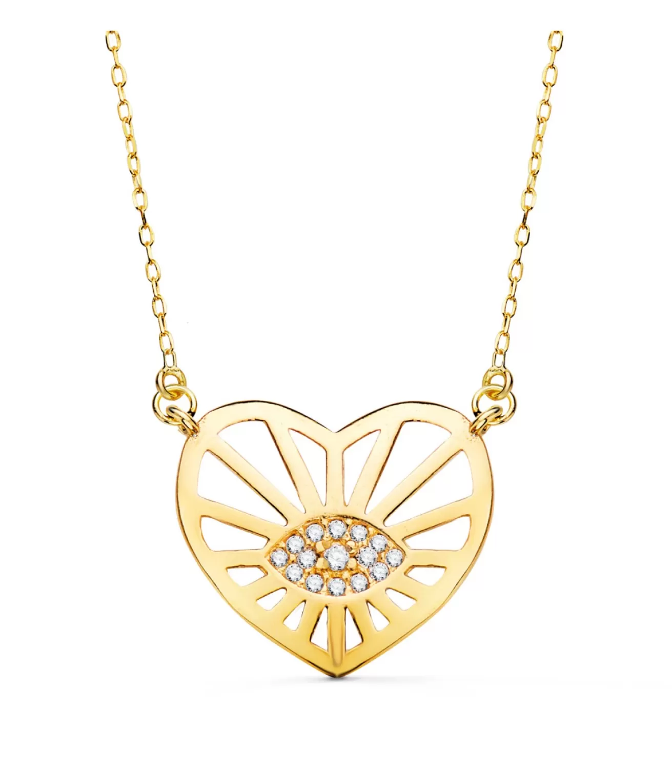Collar Ojo Corazon Oro Amarillo 18K<Alda Joyeros Best Sale