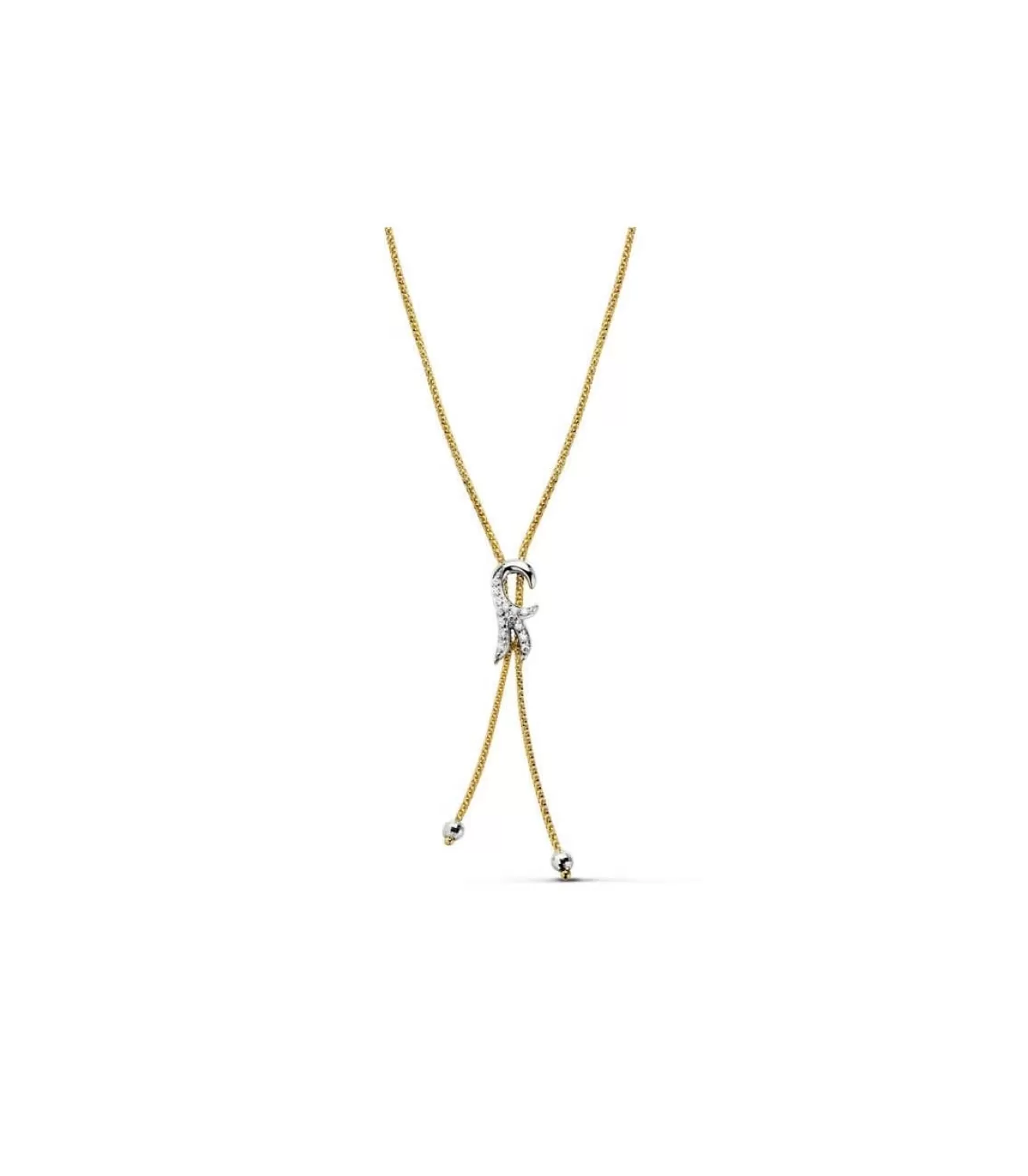 Collar Oro Bicolor 18K Flor De Lis<Alda Joyeros Cheap