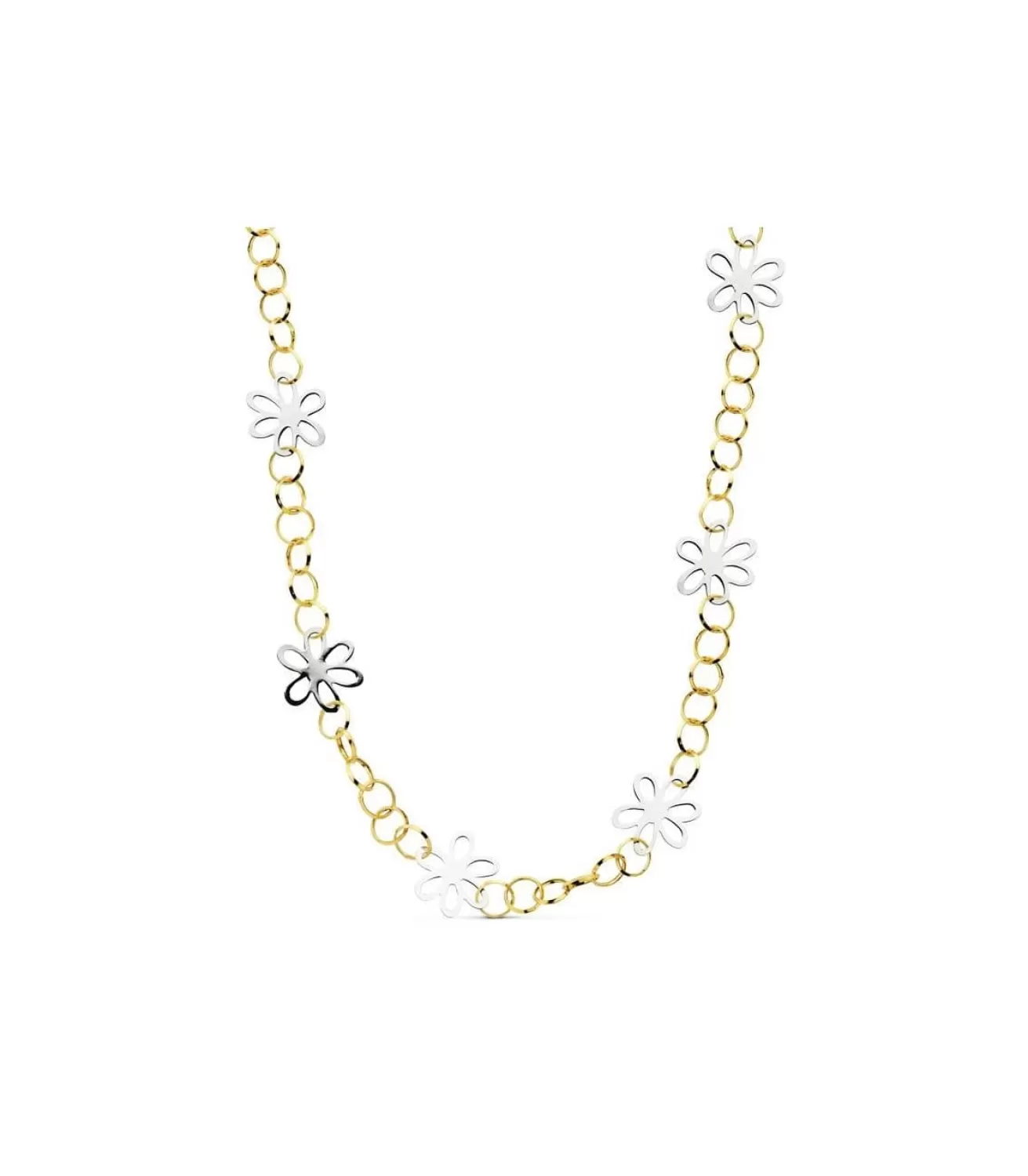 Collar Oro Bicolor 18Ktes Margaritas<Alda Joyeros Discount