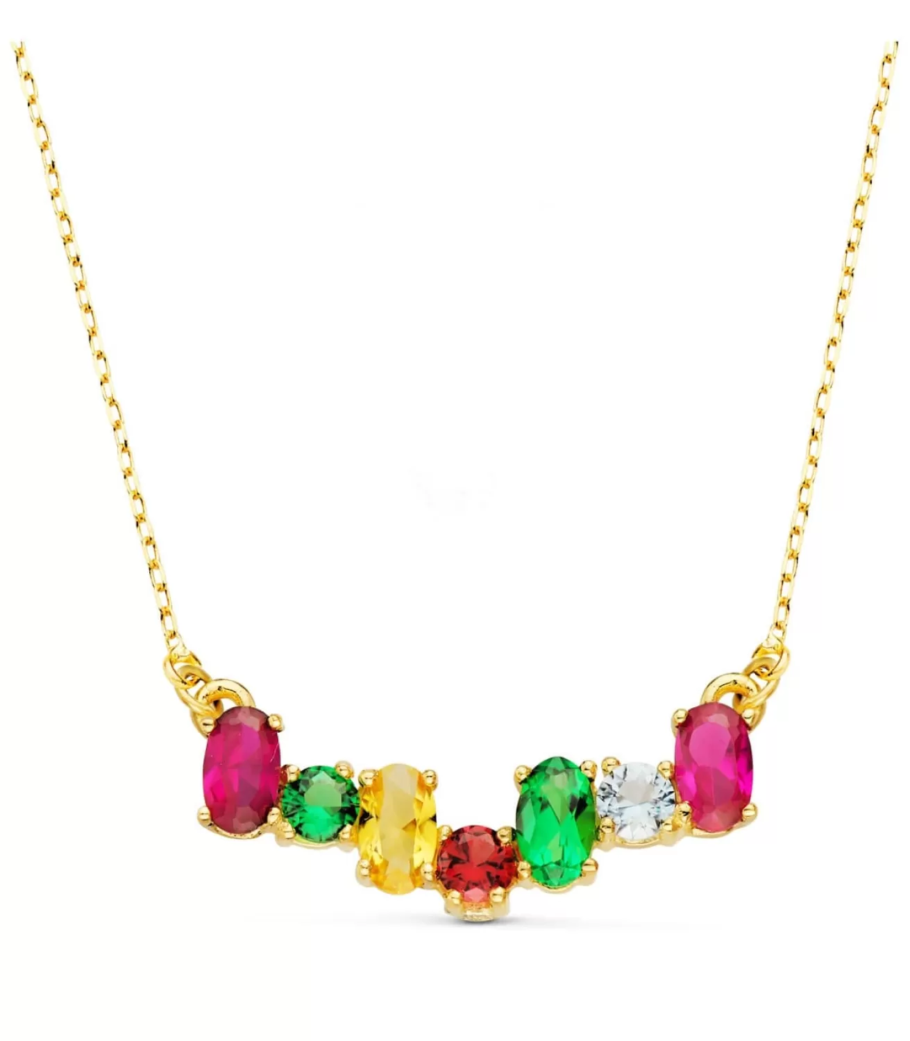 Collar Piedras Multicolor Oro Amarillo 18K<Alda Joyeros Store