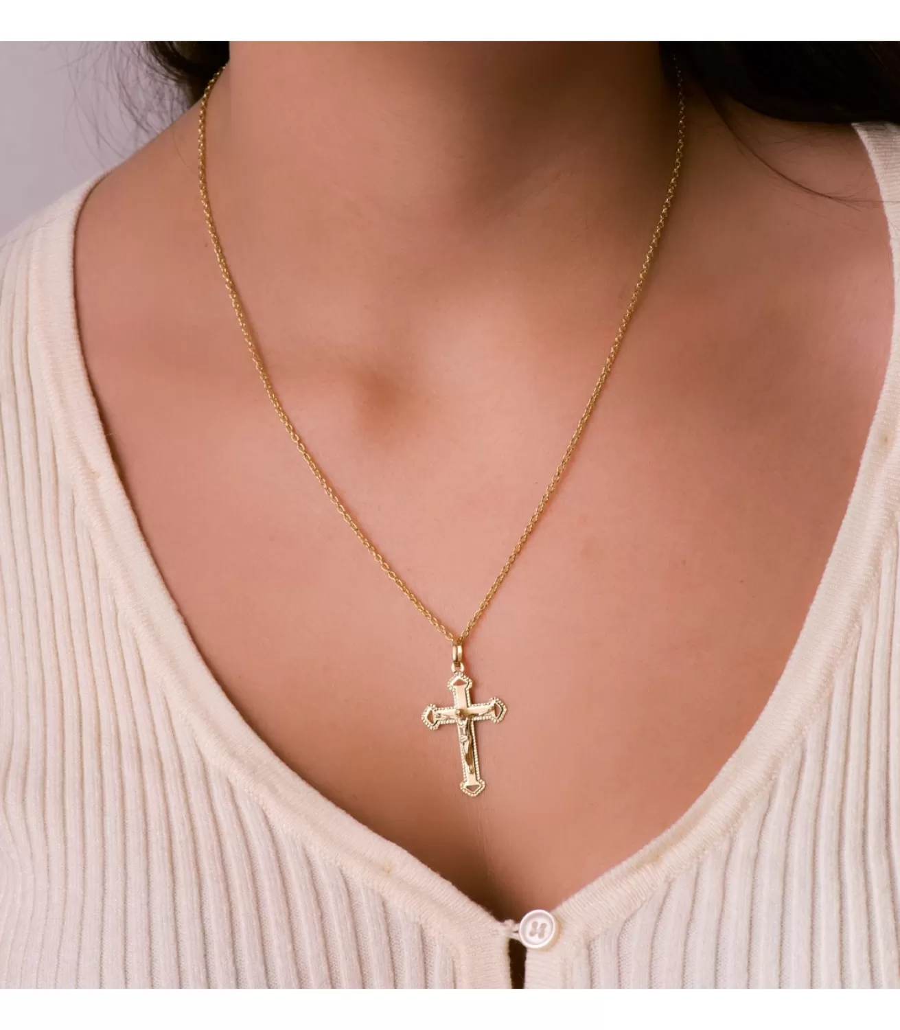 Cruz Calada Diamantada Oro 18K Cristo<Alda Joyeros Outlet