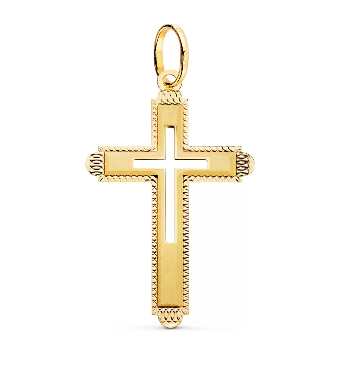 Cruz Calada Oro Amarillo 18 K<Alda Joyeros Hot