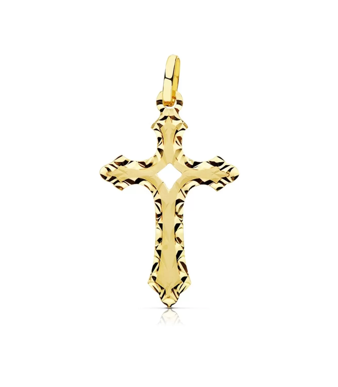 Cruz Calada Sin Cristo Oro Amarillo 18 K 25 Mm<Alda Joyeros Cheap