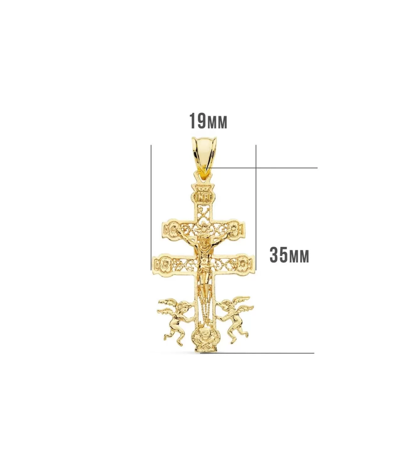 Cruz Caravaca Filigrana Oro 18K 35Mm<Alda Joyeros Online