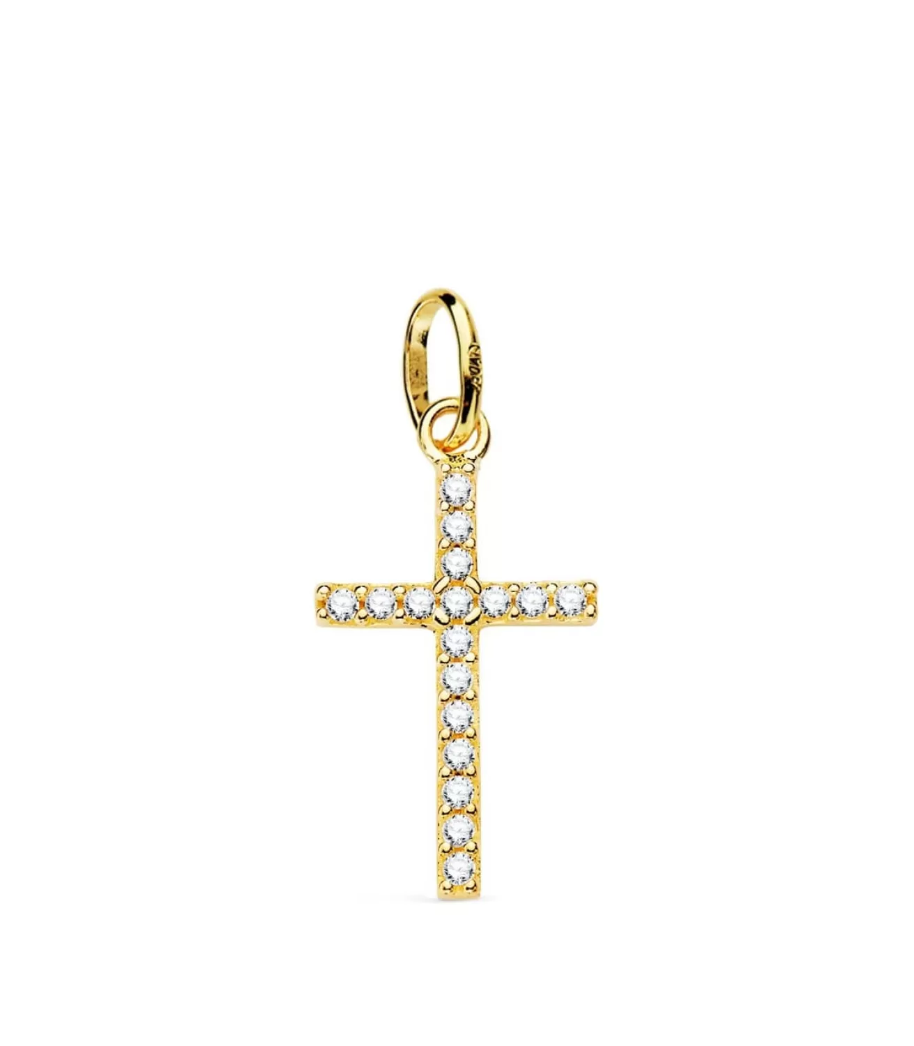 Cruz Circonitas Oro Amarillo 18K<Alda Joyeros Store