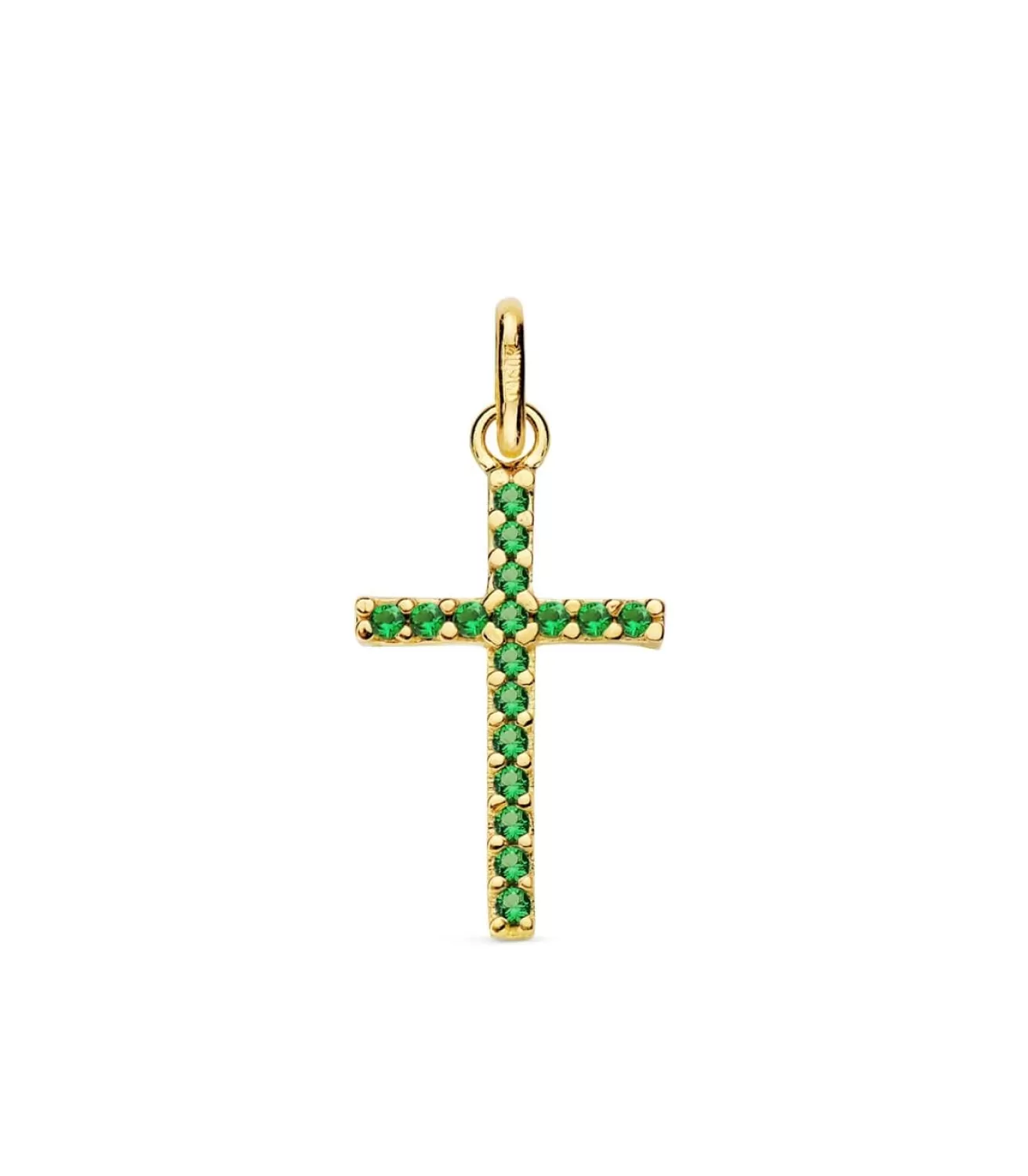 Cruz Circonitas Verdes 18 Ktes<Alda Joyeros Clearance