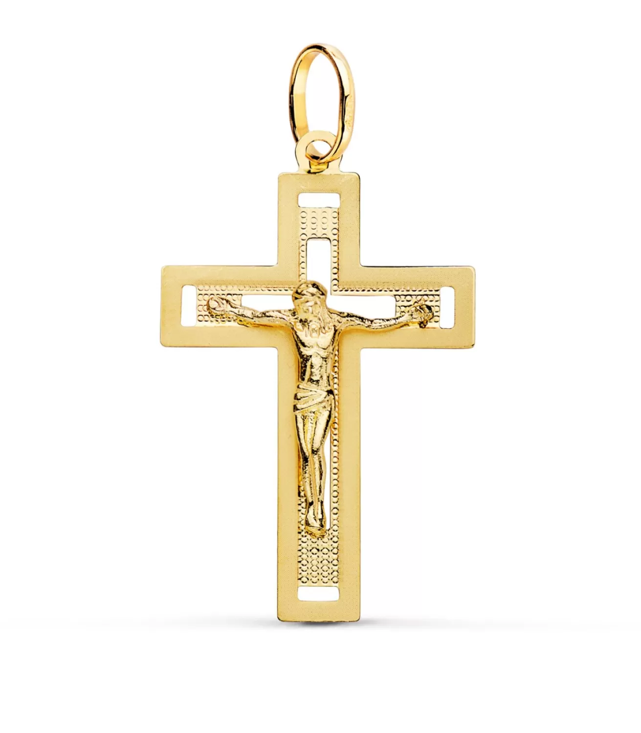 Cruz Con Cristo Oro 18 K Rectangular Calada<Alda Joyeros Cheap