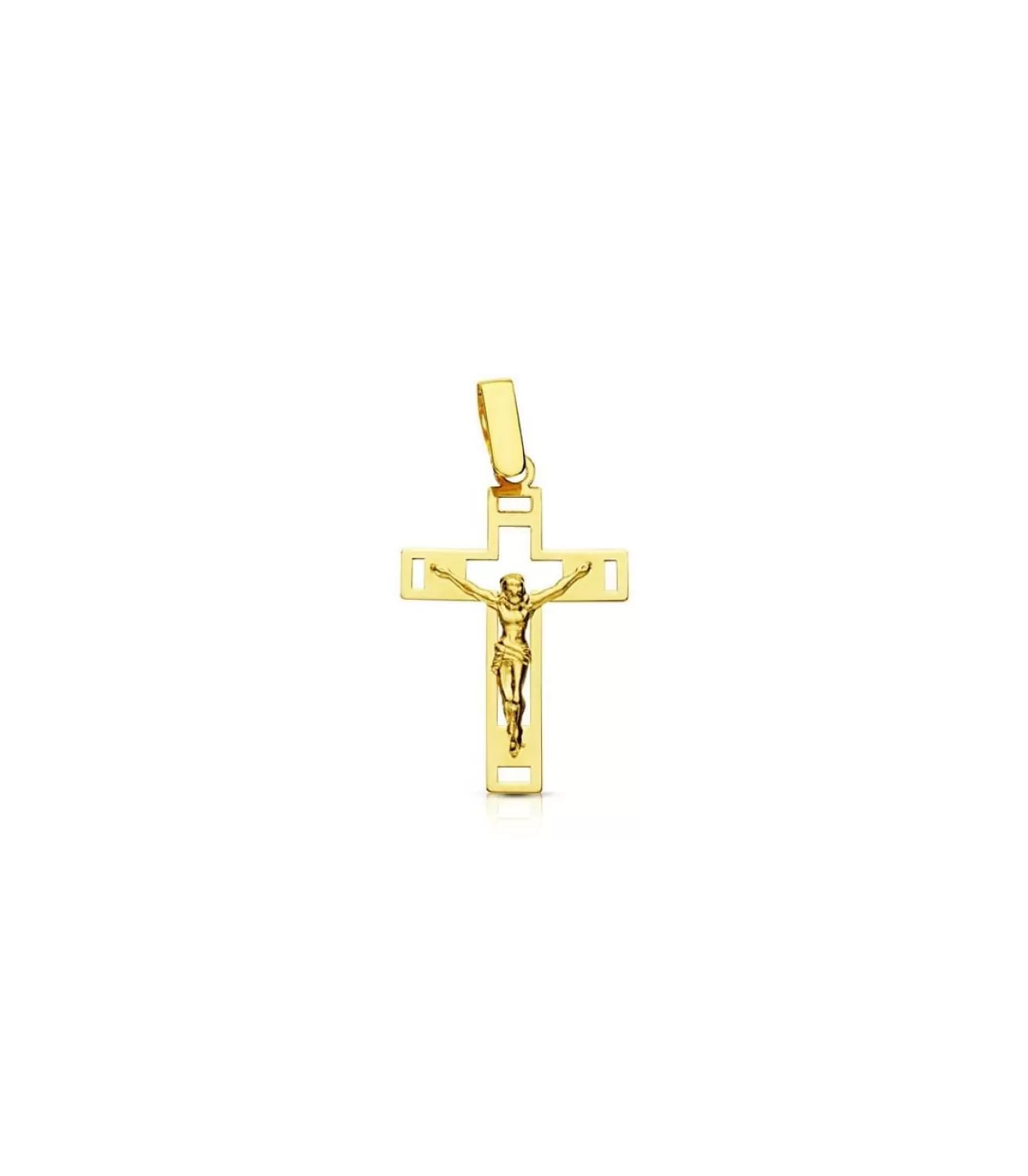 Cruz Cristo Calada 18 Ktes<Alda Joyeros Shop