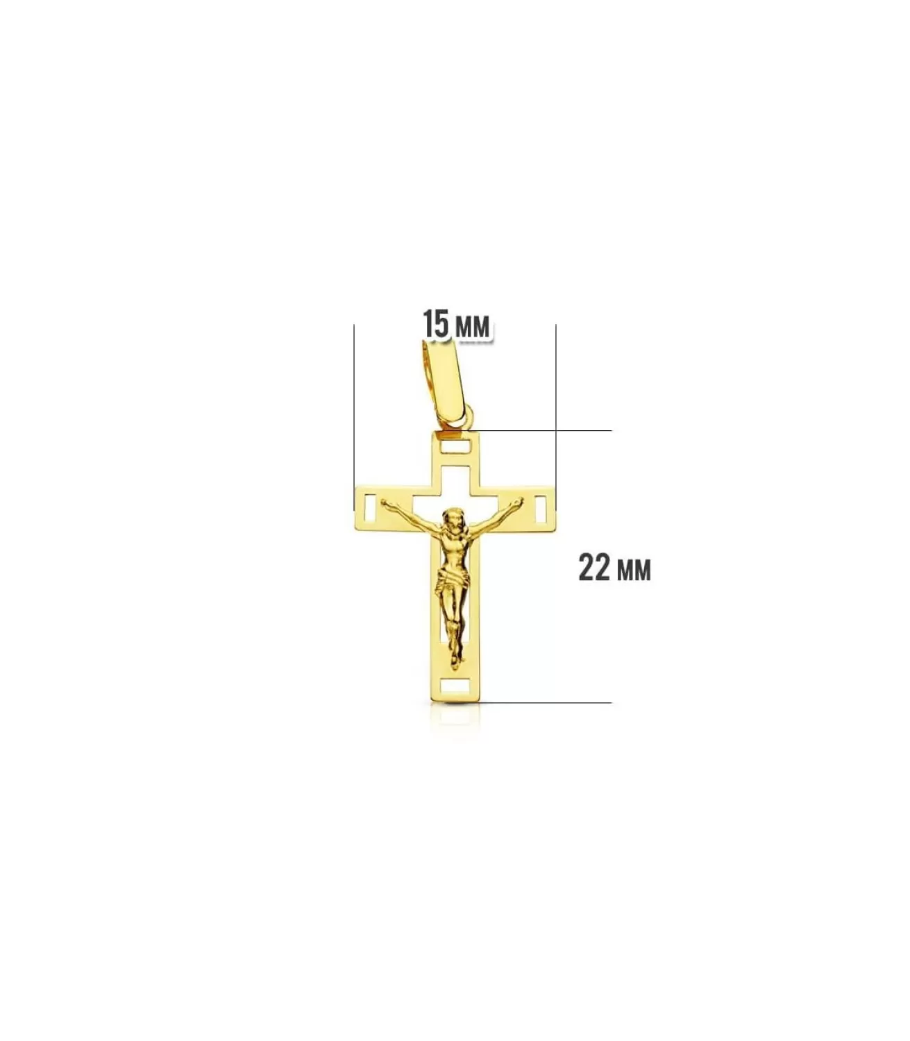 Cruz Cristo Calada 18 Ktes<Alda Joyeros Shop