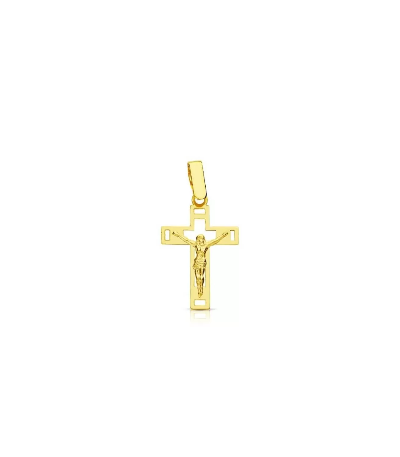 Cruz Cristo Calada 18 Ktes 14 Mm<Alda Joyeros Hot