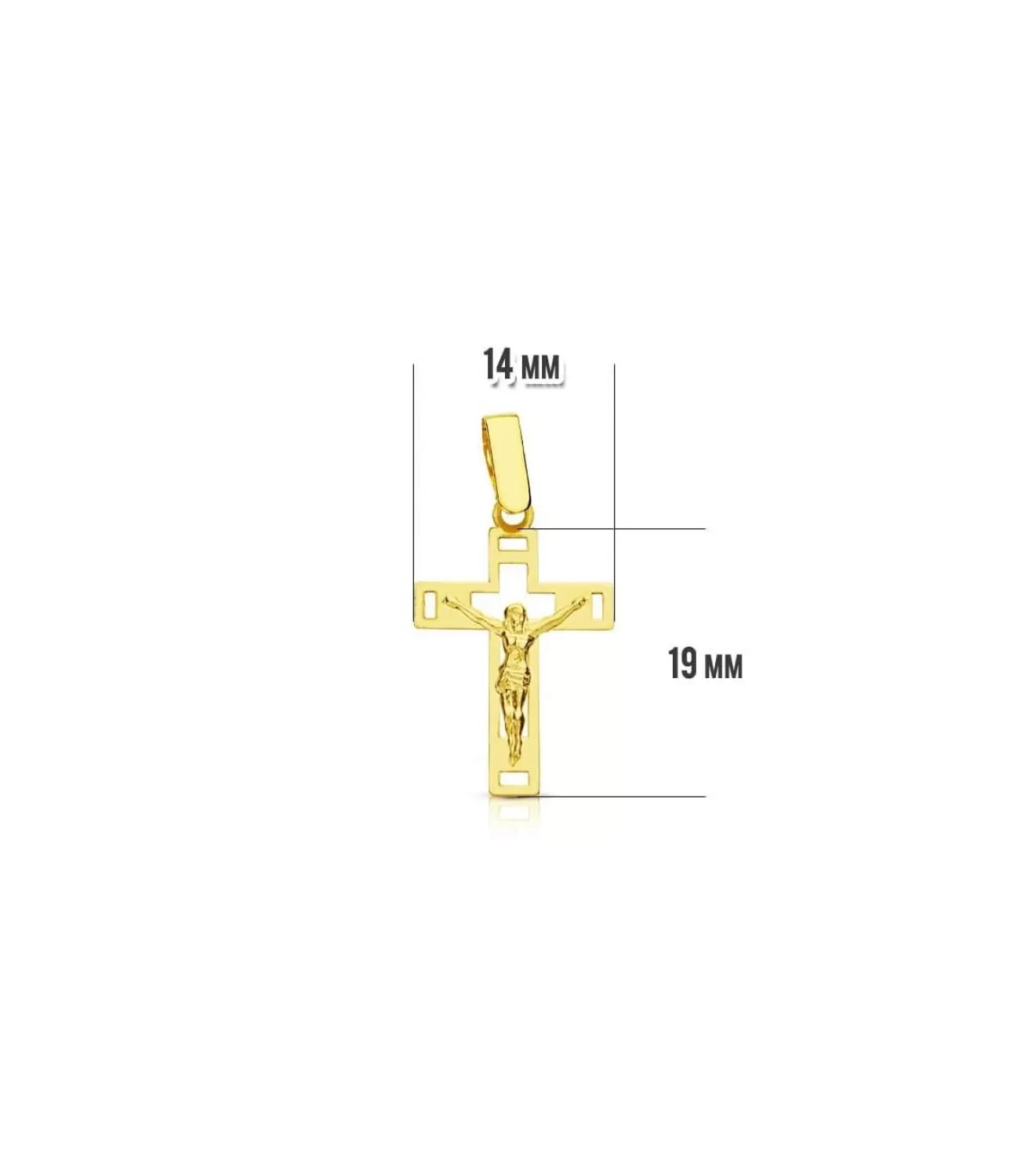 Cruz Cristo Calada 18 Ktes 14 Mm<Alda Joyeros Hot
