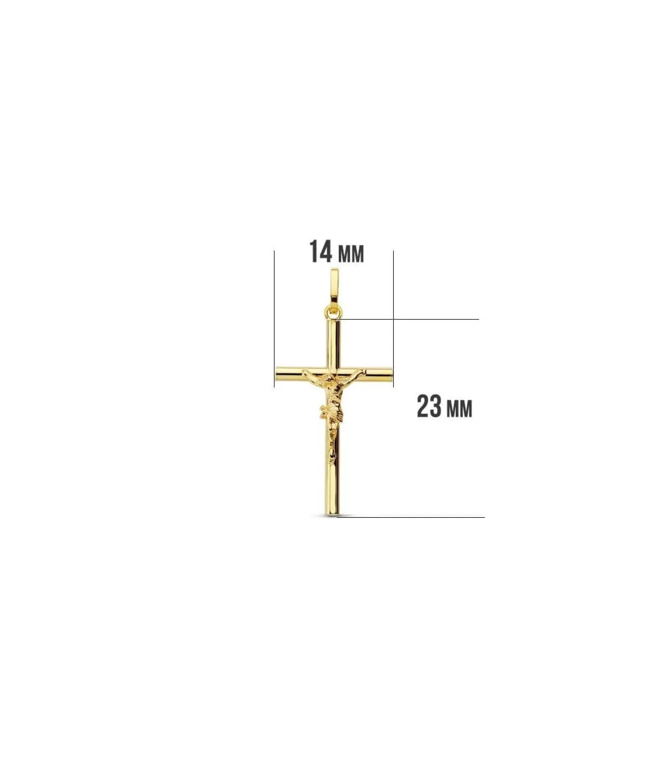 Cruz Cristo Hueca 18 Ktes 23Mm<Alda Joyeros Best Sale