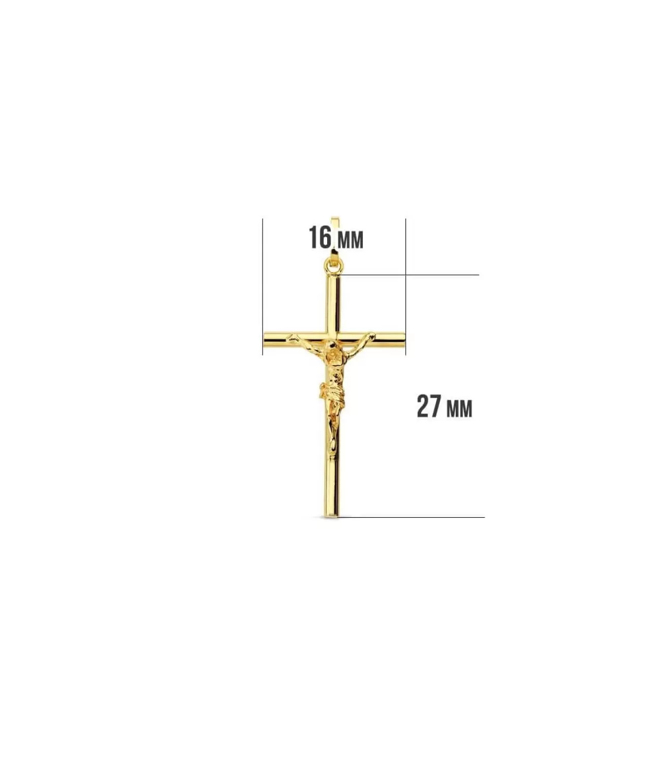 Cruz Cristo Hueca 18 Ktes 27Mm<Alda Joyeros Best