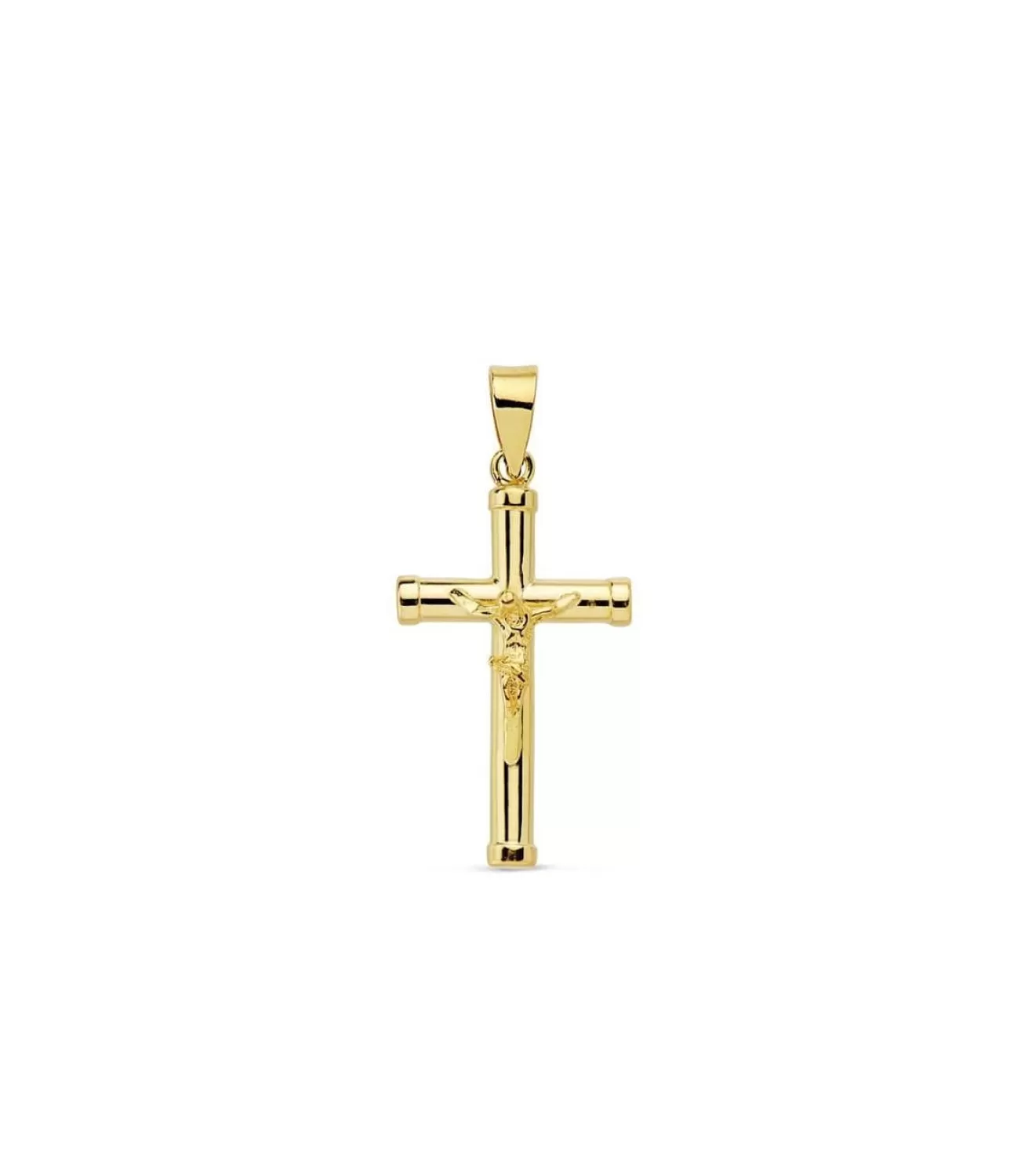 Cruz Cristo Lisa 18 Ktes 21Mm<Alda Joyeros Shop