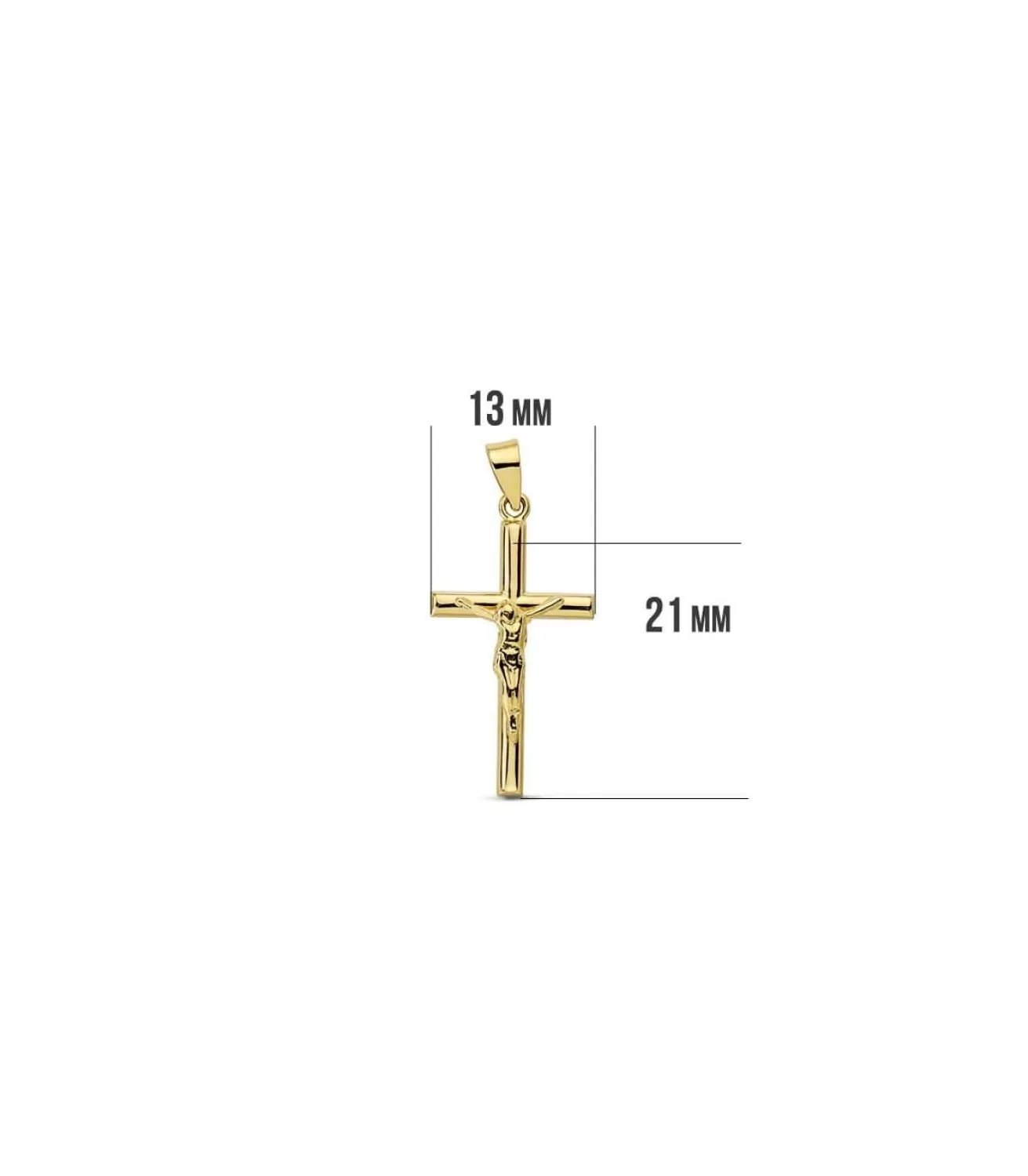 Cruz Cristo Lisa 18 Ktes 21Mm<Alda Joyeros New