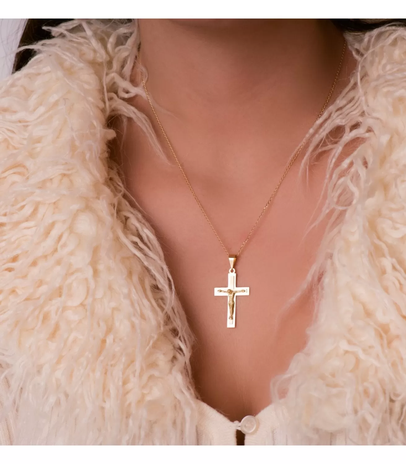 Cruz Cristo Oro 18 K Rectangular Plana<Alda Joyeros Outlet