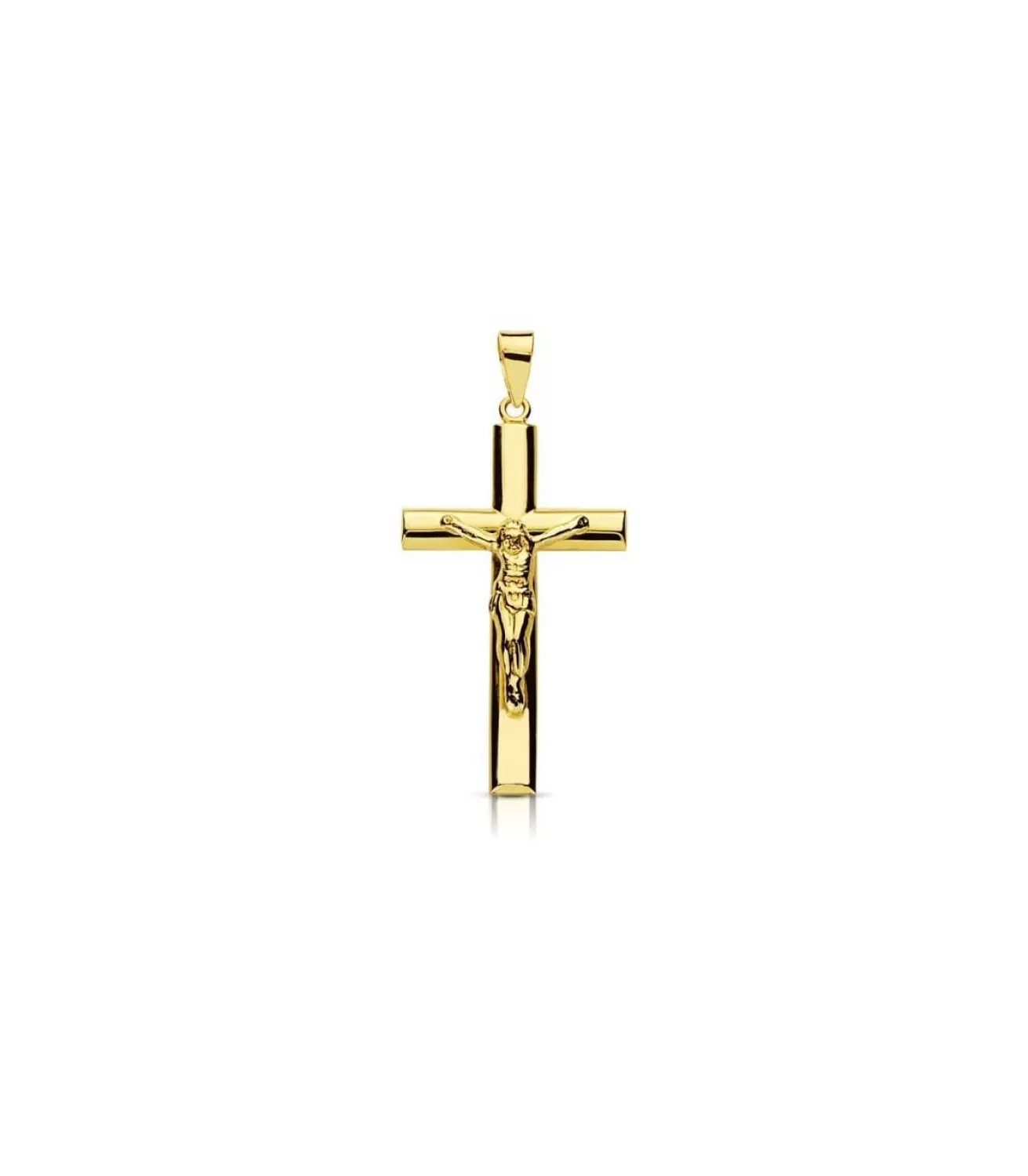 Cruz Cristo Palo Oval 18 Ktes 29 Mm<Alda Joyeros New