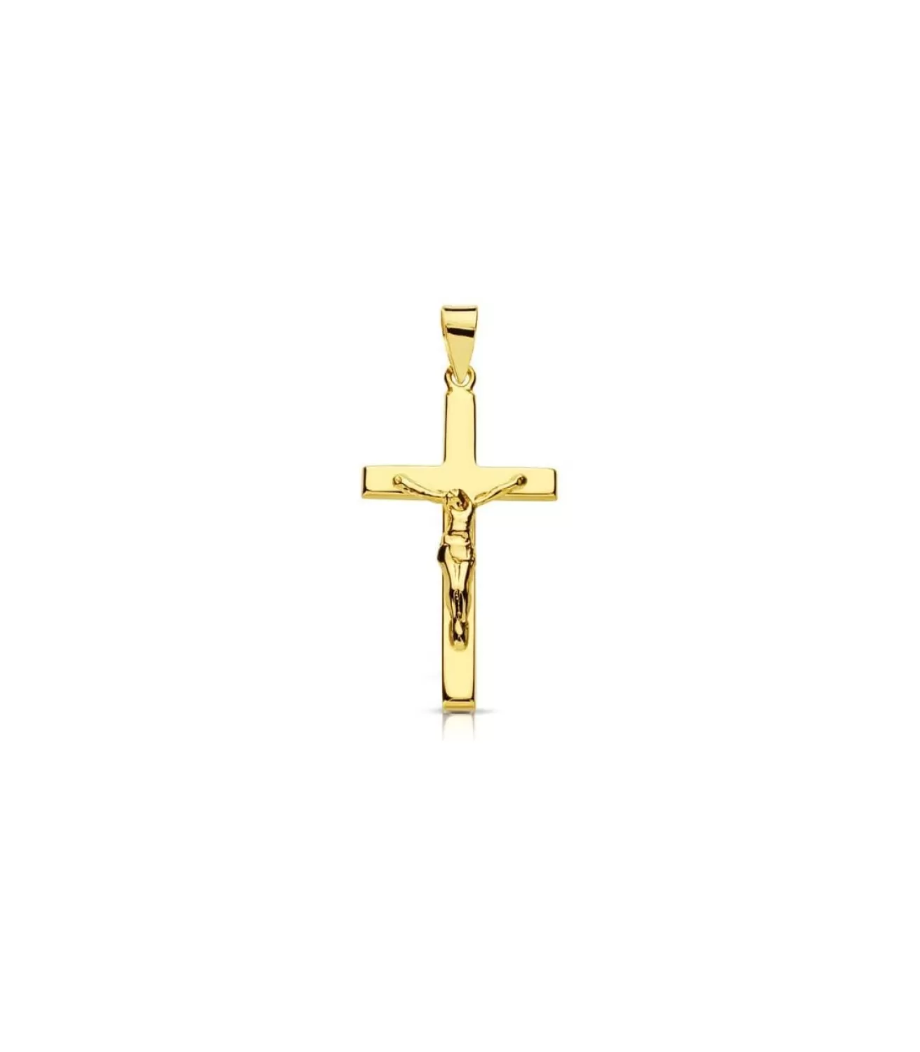 Cruz Cristo Palo Rectangular 18 Ktes 25Mm<Alda Joyeros Best Sale