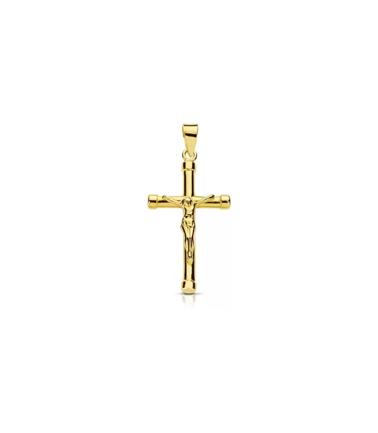 Cruz Cristo Palo Redondo 18 Ktes 25 Mm<Alda Joyeros Shop
